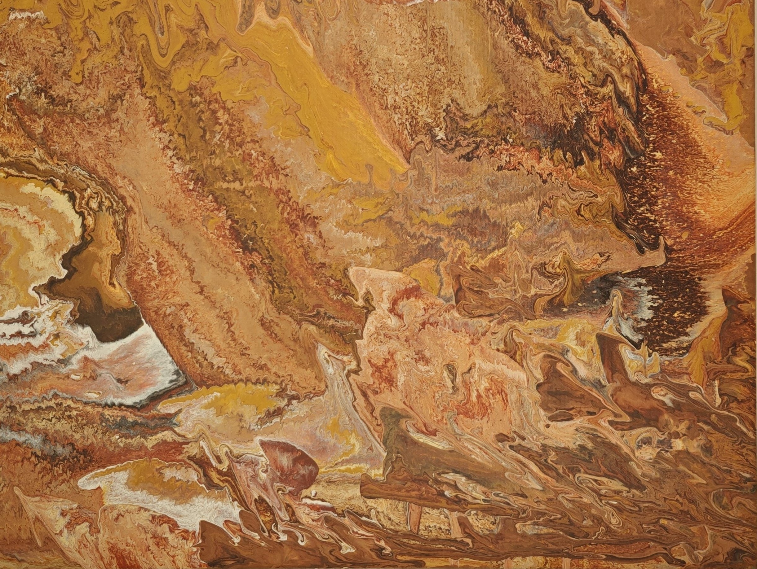 Brown and Orange Abstract Wall Art