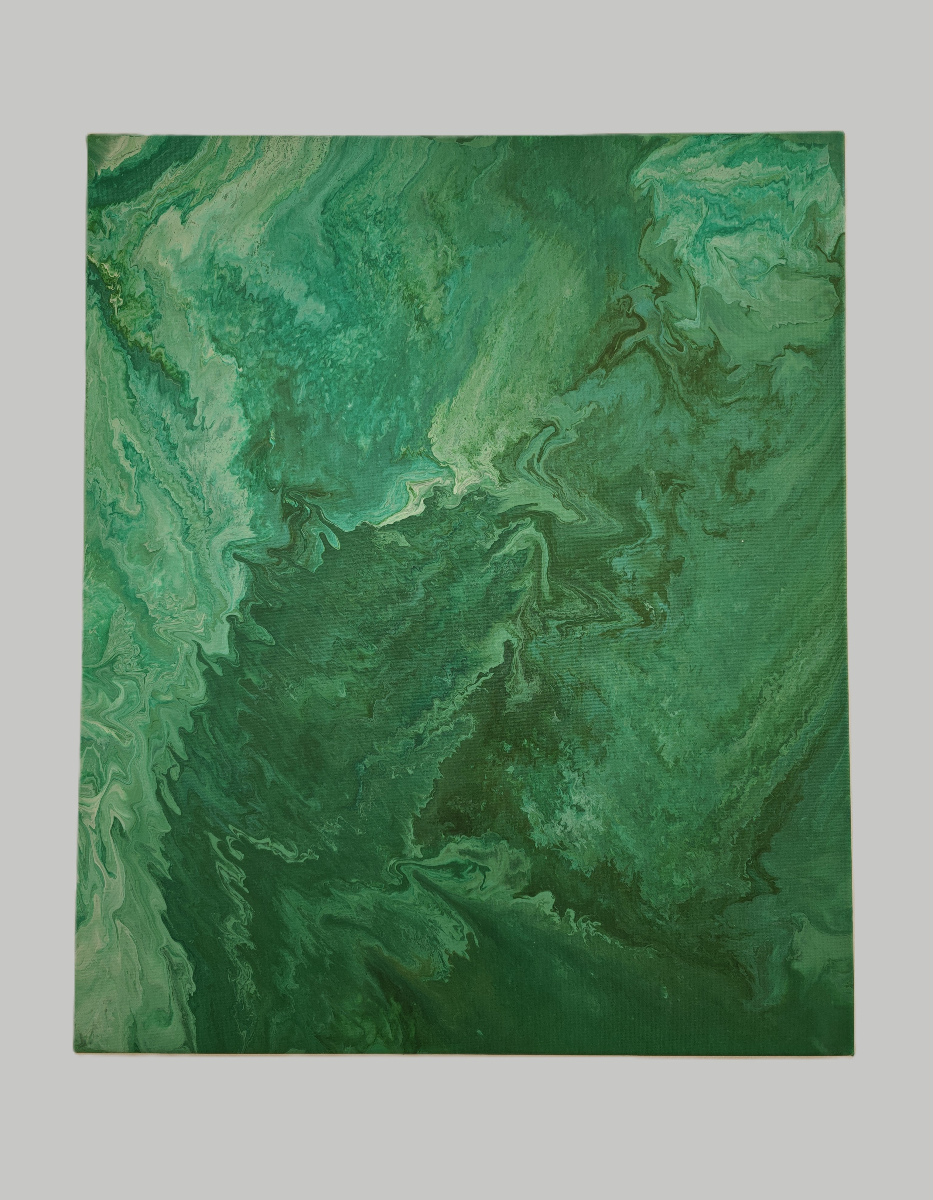 Abstract green marble painting
