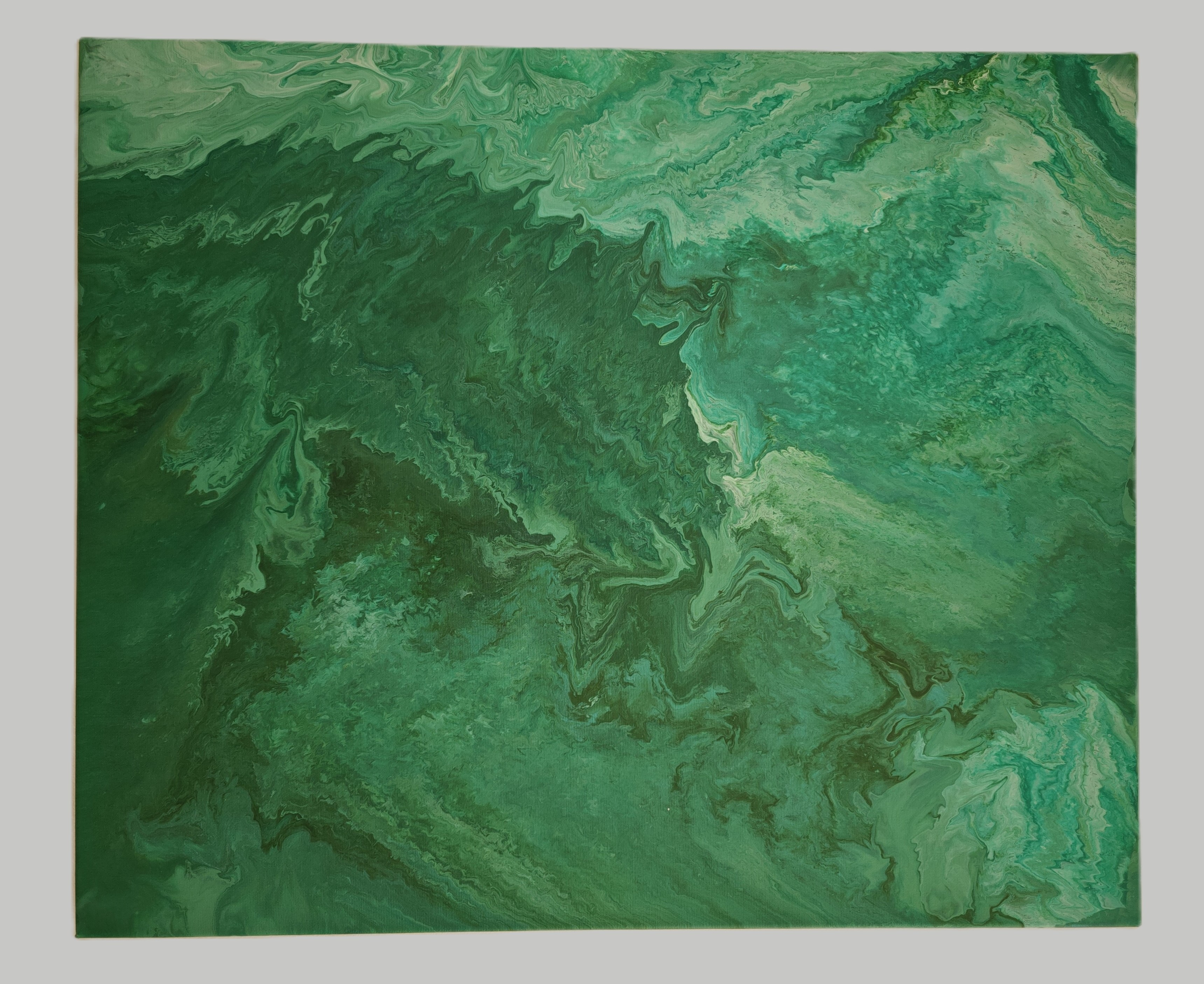 Abstract green marble painting