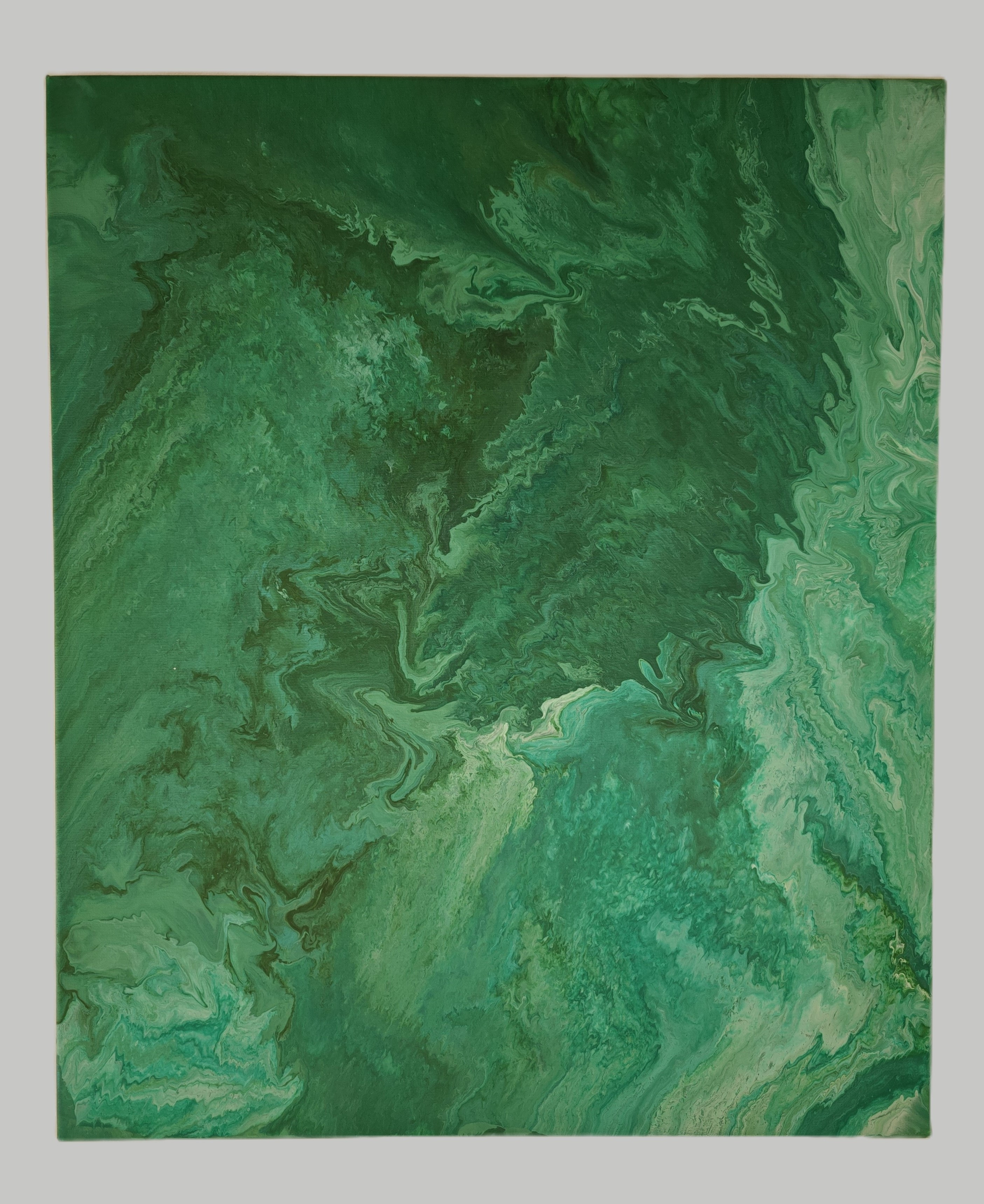 Abstract green marble painting