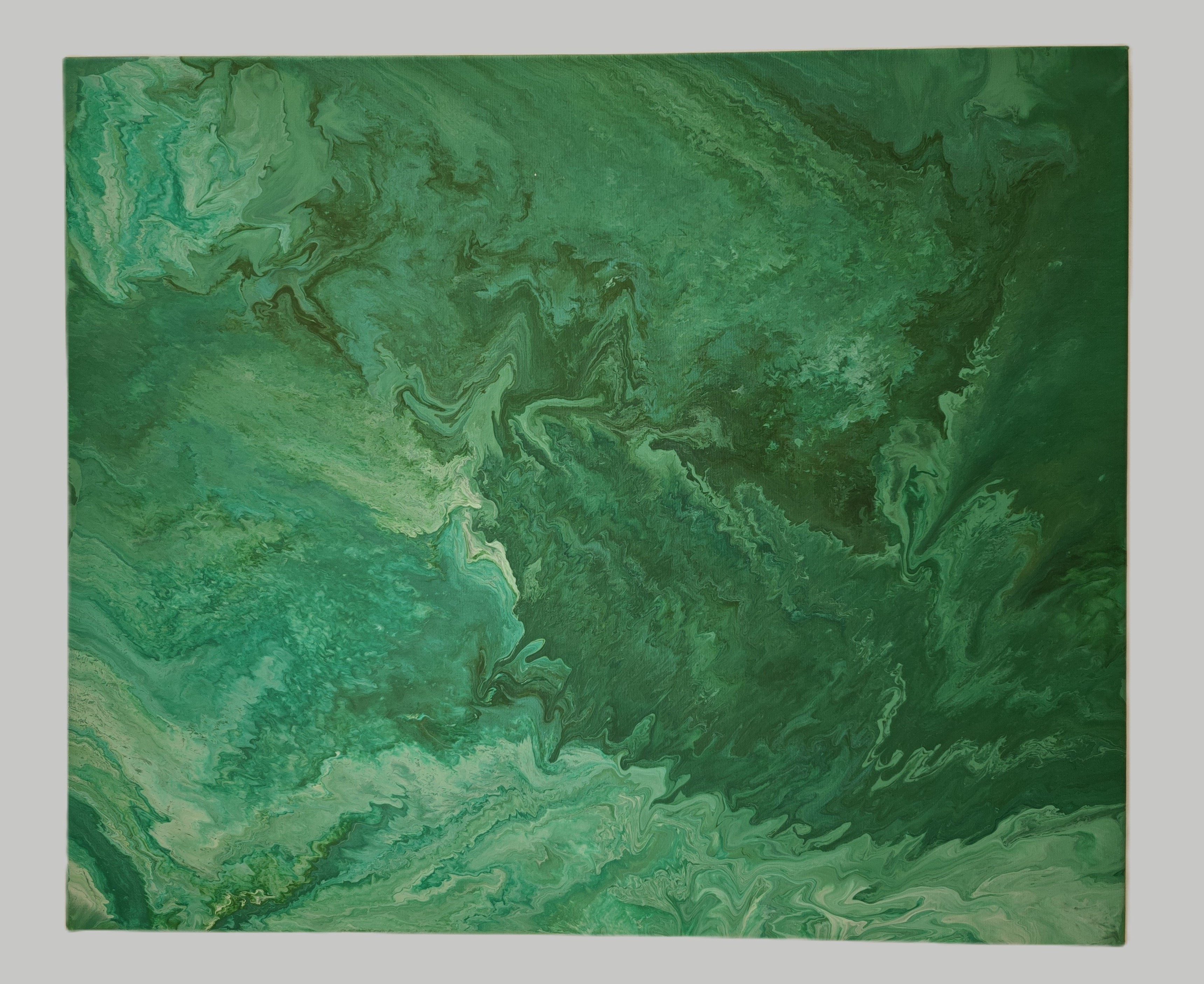 Abstract green marble painting