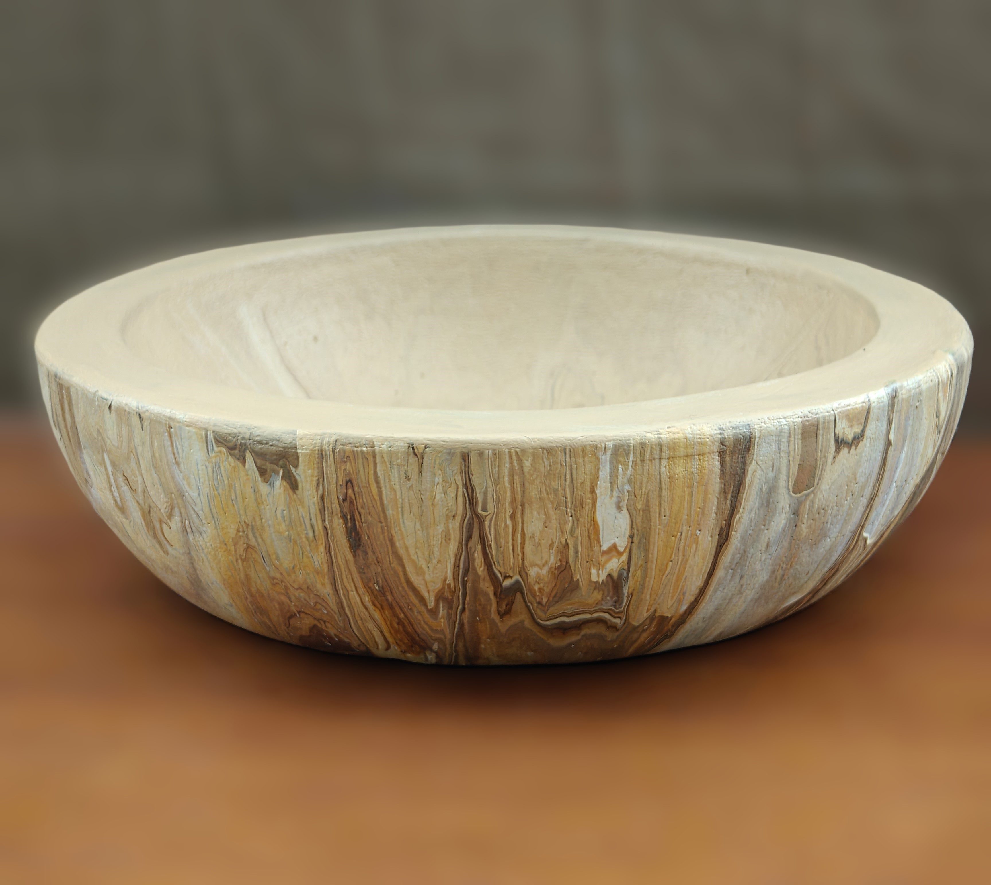  Concrete Wooden Effect Bowl