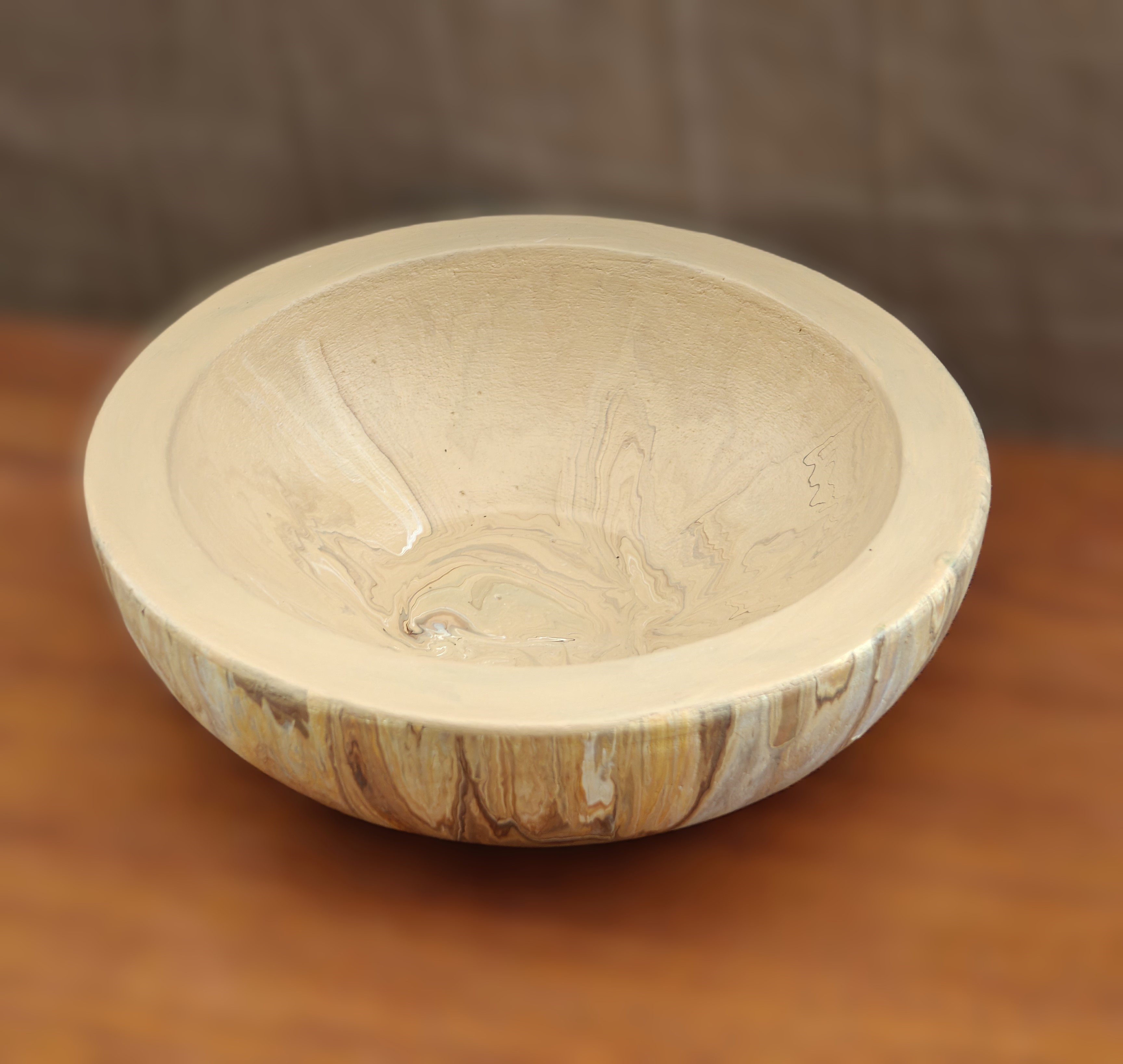  Concrete Wooden Effect Bowl