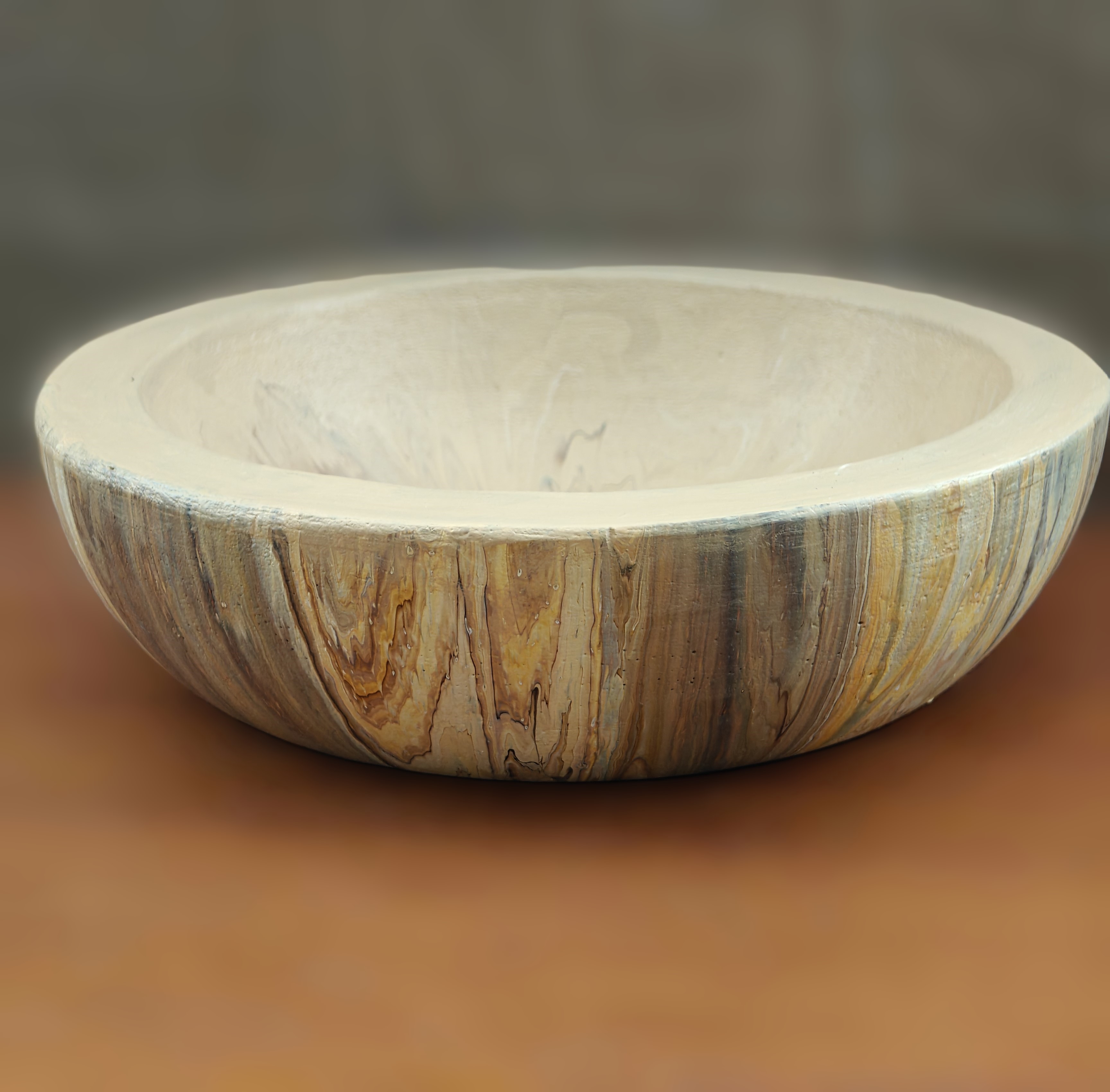  Concrete Wooden Effect Bowl