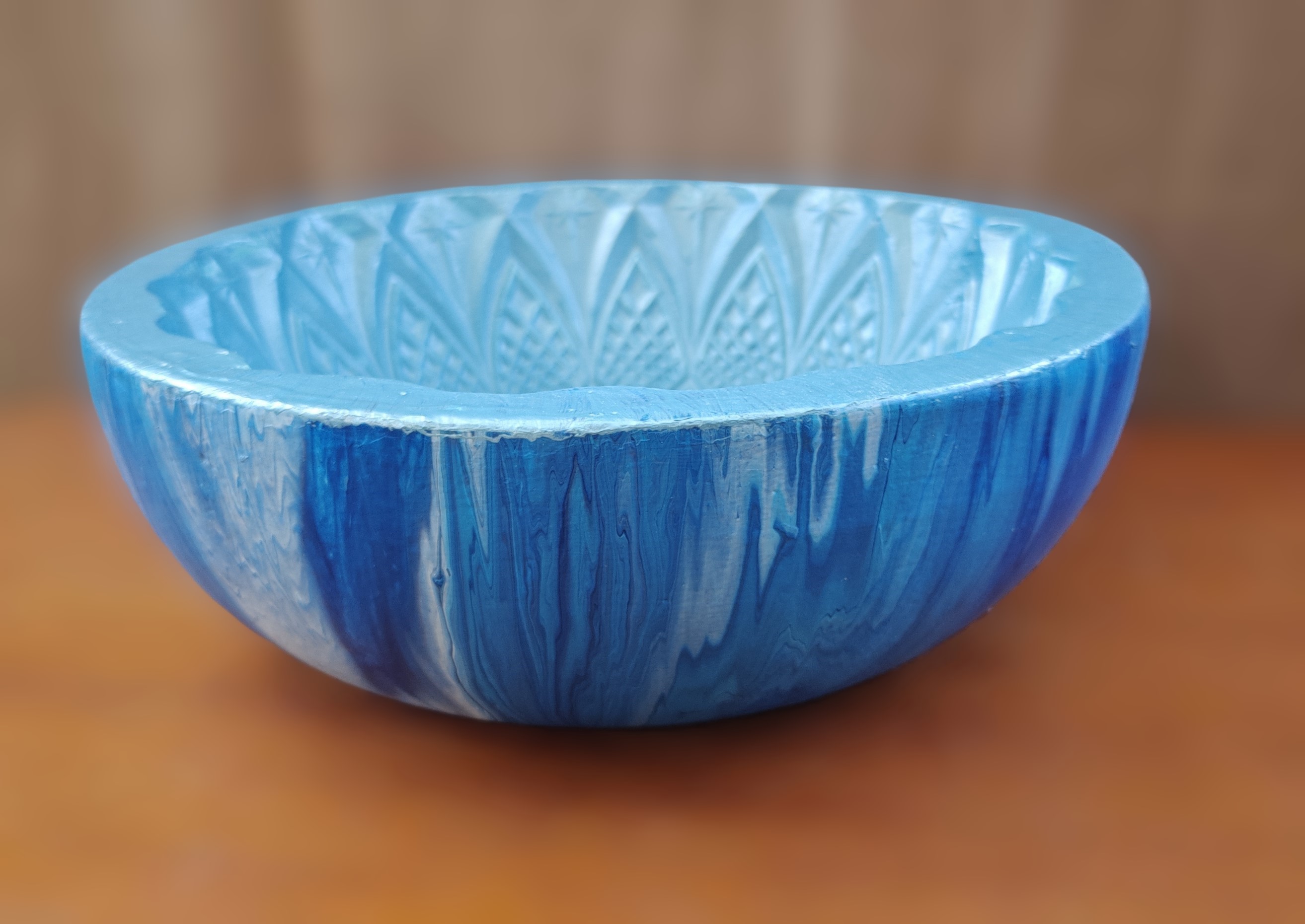 Handcrafted blue ceramic bowl