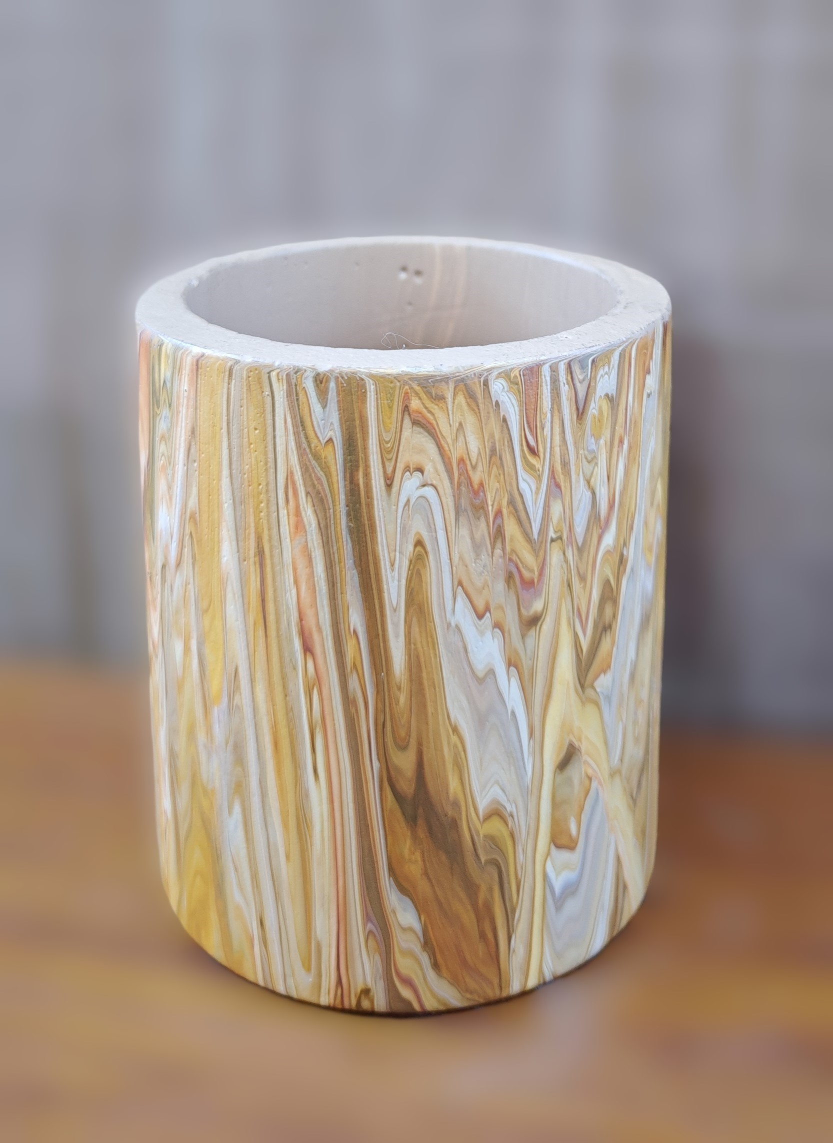 Marble pattern cylinder Ceramic Jar For Candle, Utensil holder, Ceramic utensil holder, Utensil crock, Kitchen utensil holder, Spoon holder, Kitchen canisters,  Ceramic jar 