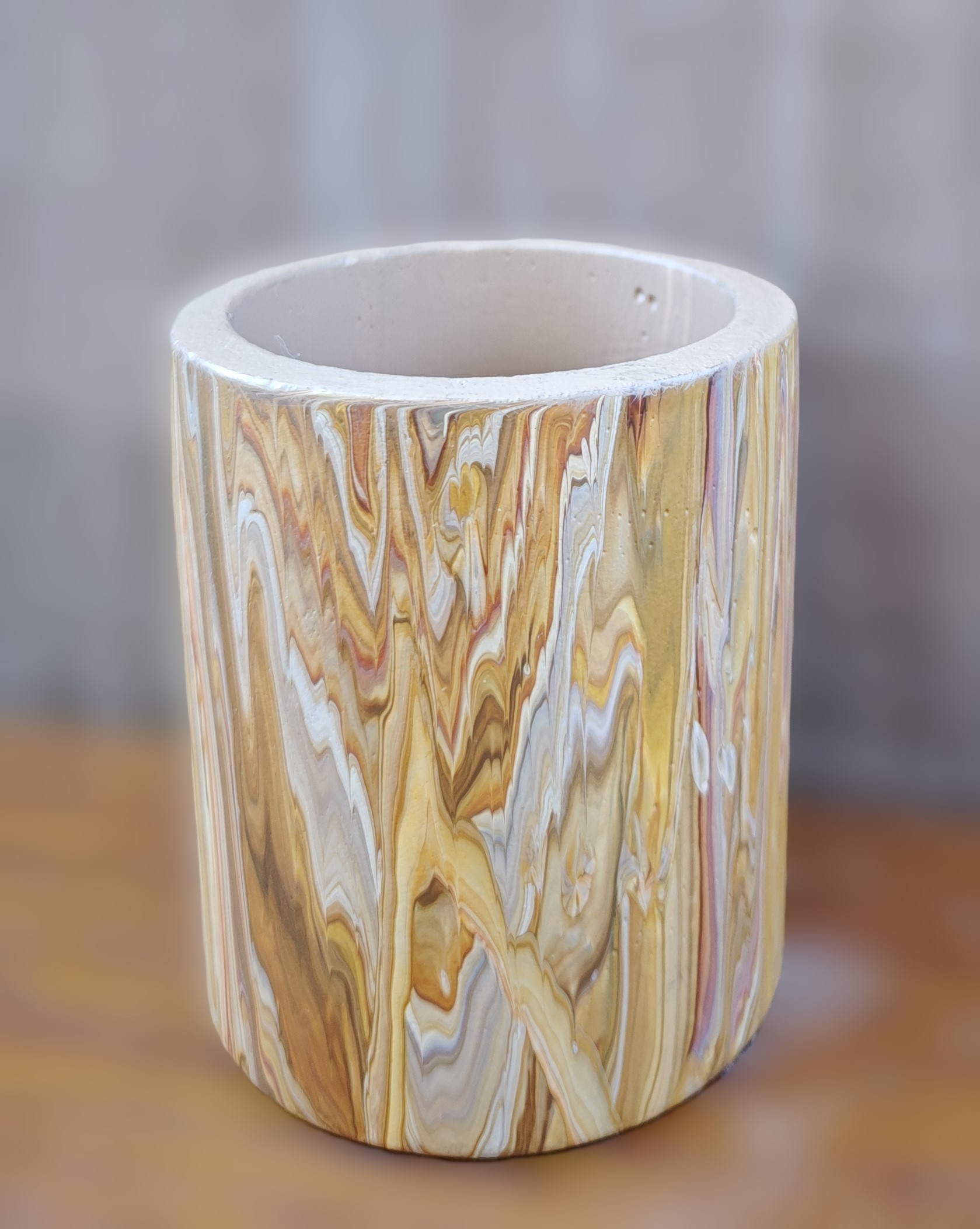 Marble pattern cylinder Ceramic Jar For Candle, Utensil holder, Ceramic utensil holder, Utensil crock, Kitchen utensil holder, Spoon holder, Kitchen canisters,  Ceramic jar 