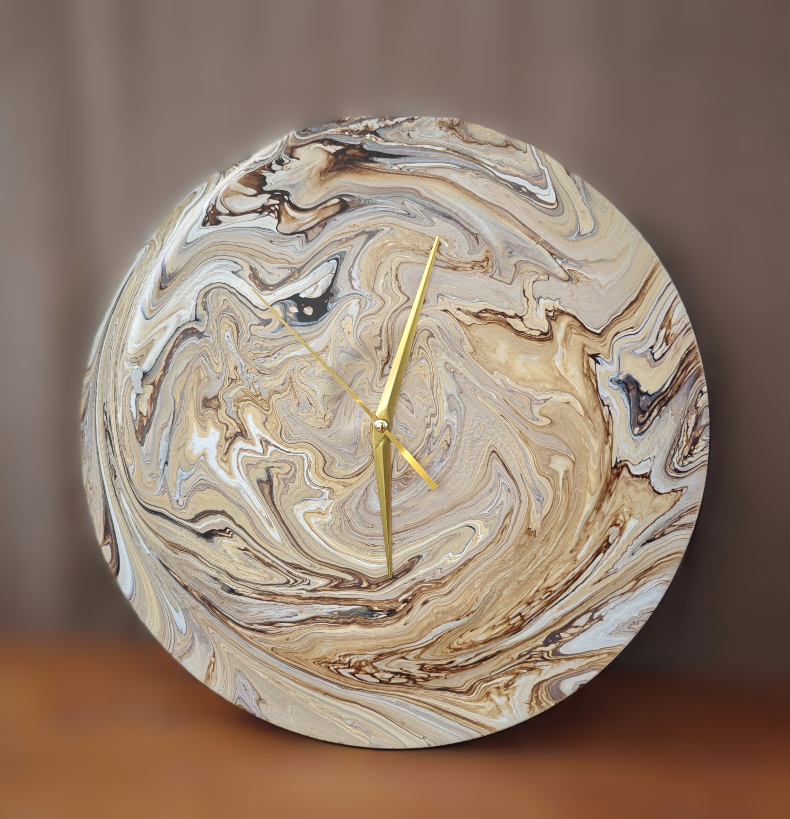 Abstract marble wall clock