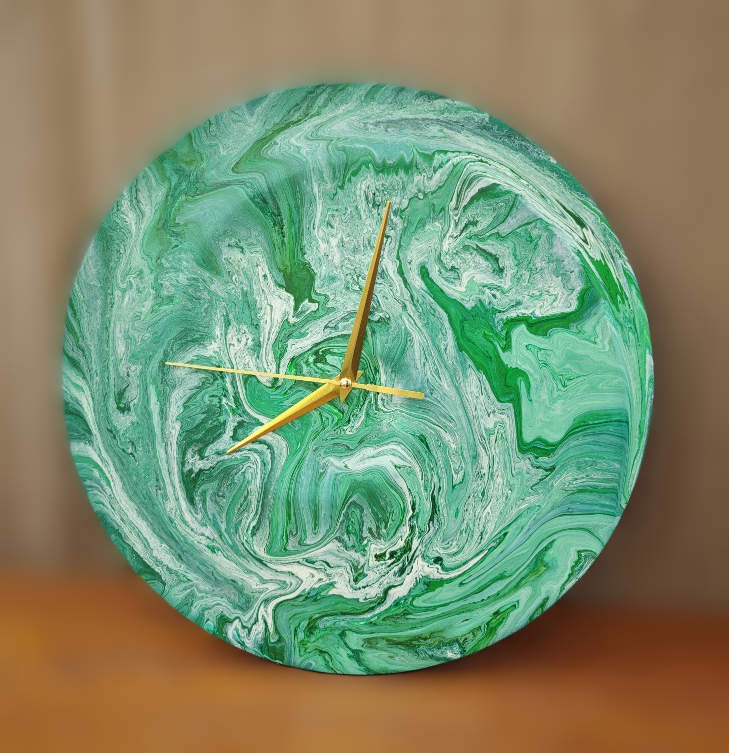 Abstract green wall clock