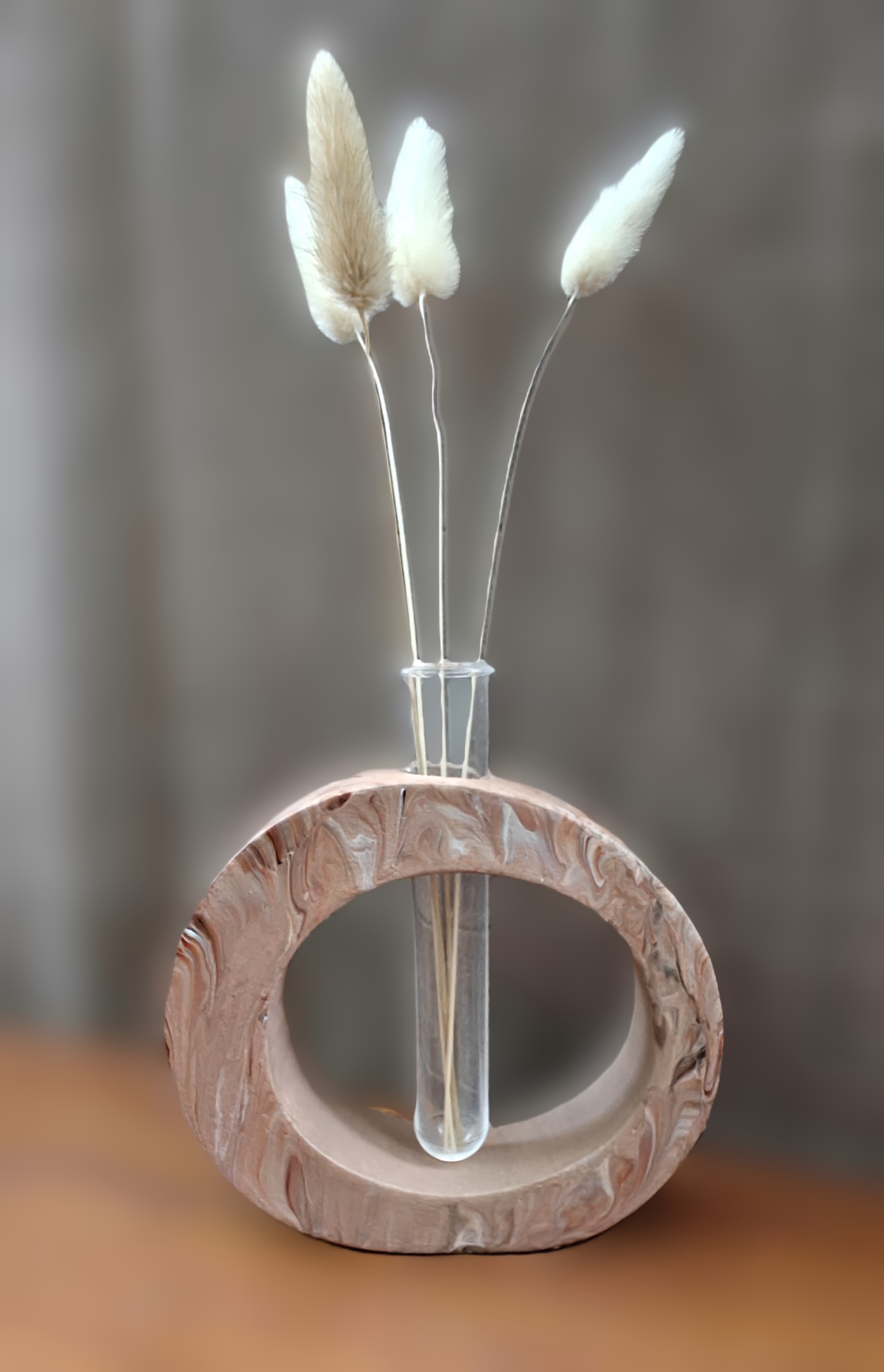 Artistic brown swirl vase