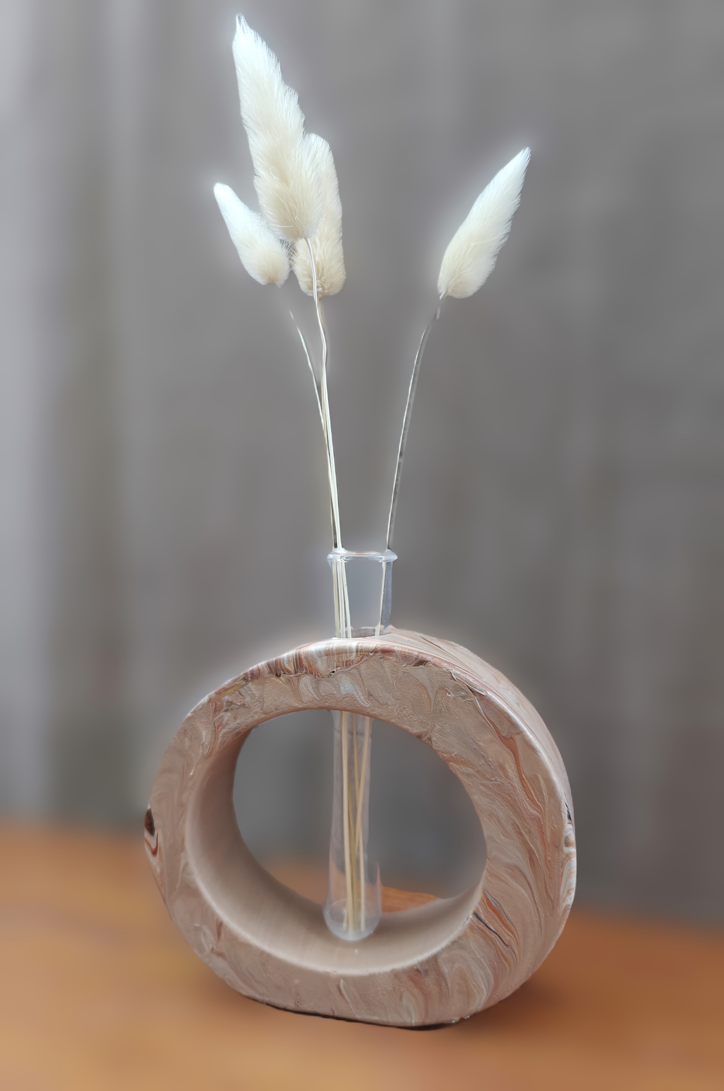 Artistic brown swirl vase