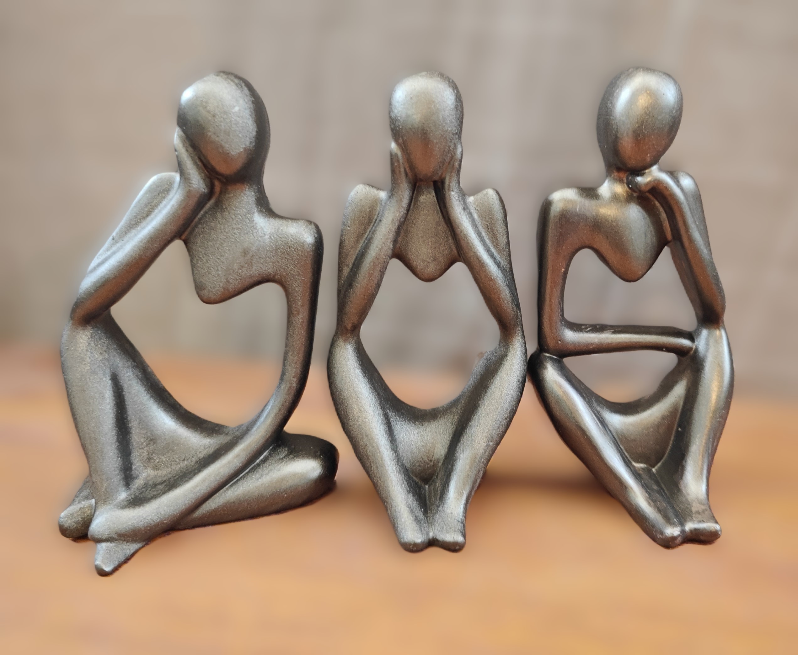 Abstract concrete thinker statues