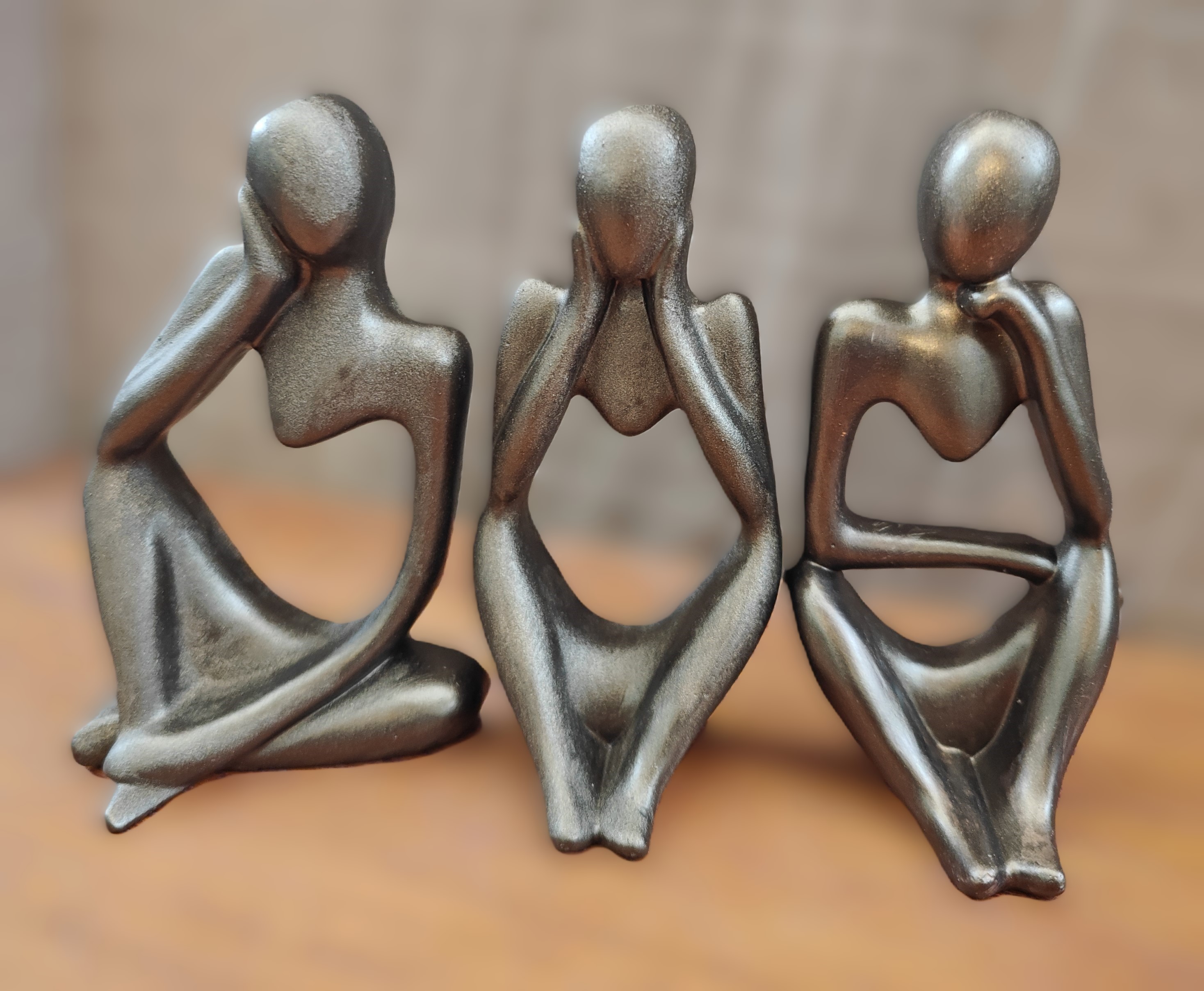 Abstract concrete thinker statues