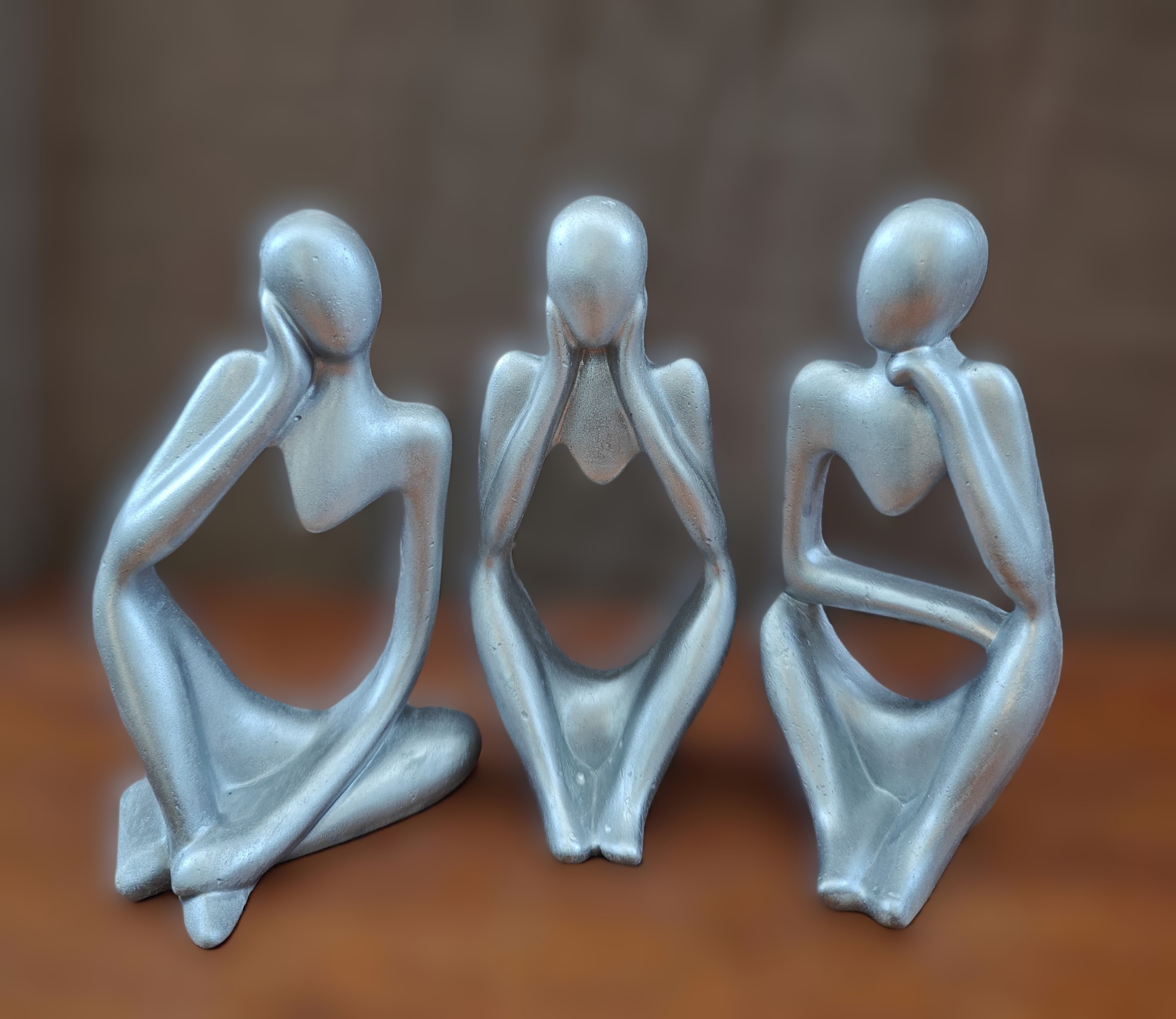 Abstract concrete thinker statues