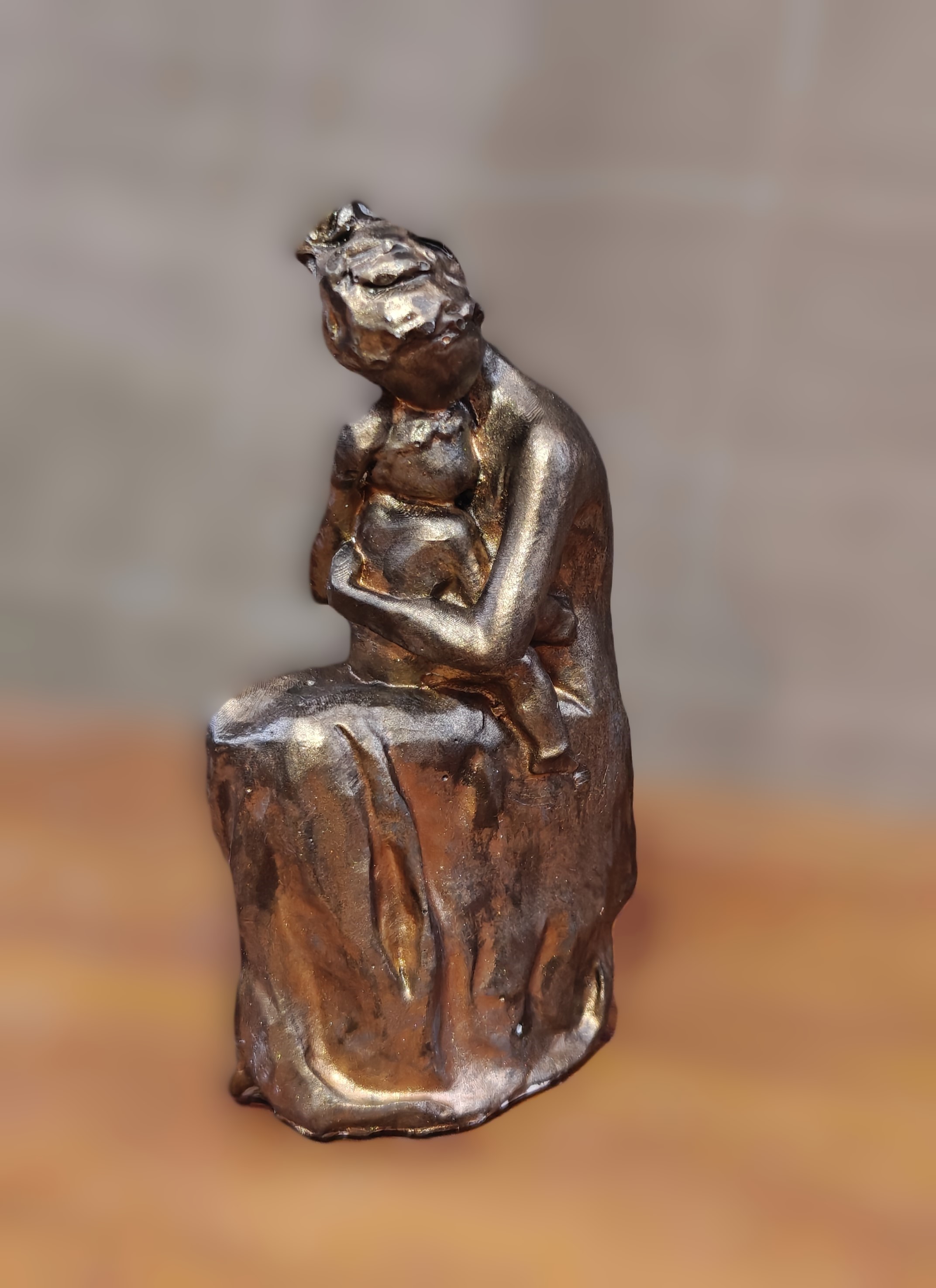 Mother and child sculpture