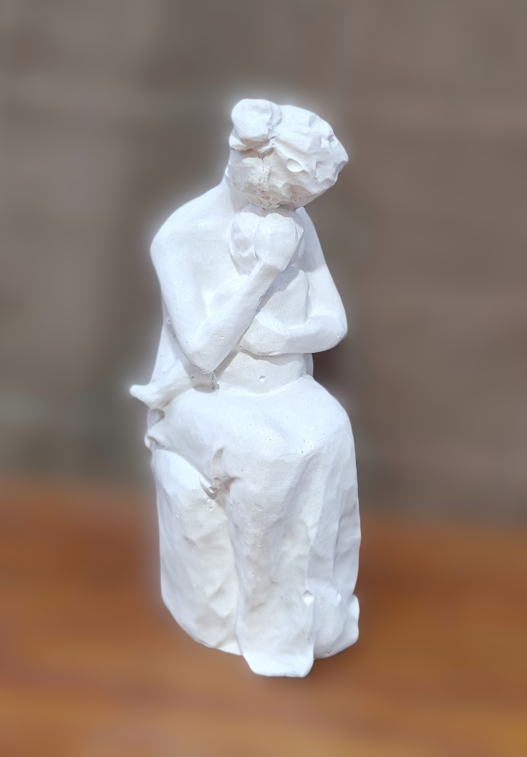 Mother and child sculpture