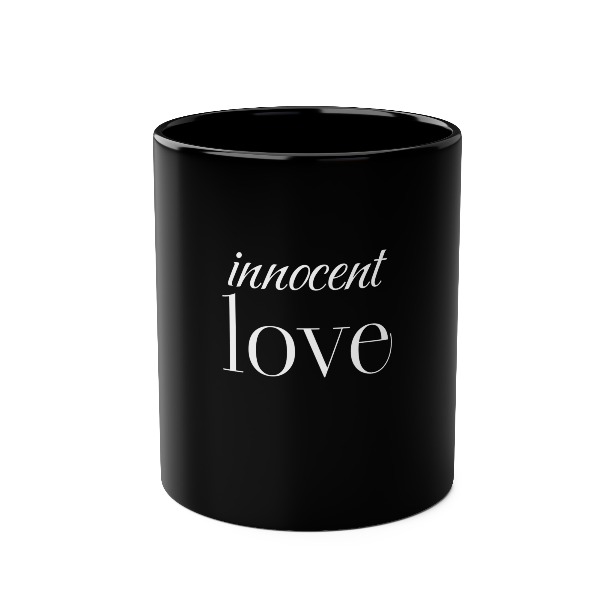 Innocent love black mug