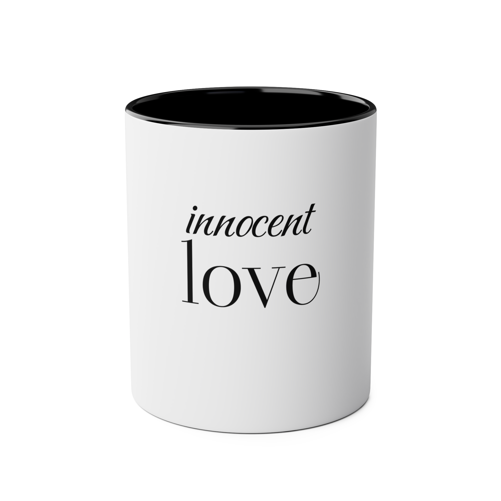 Innocent love black mug