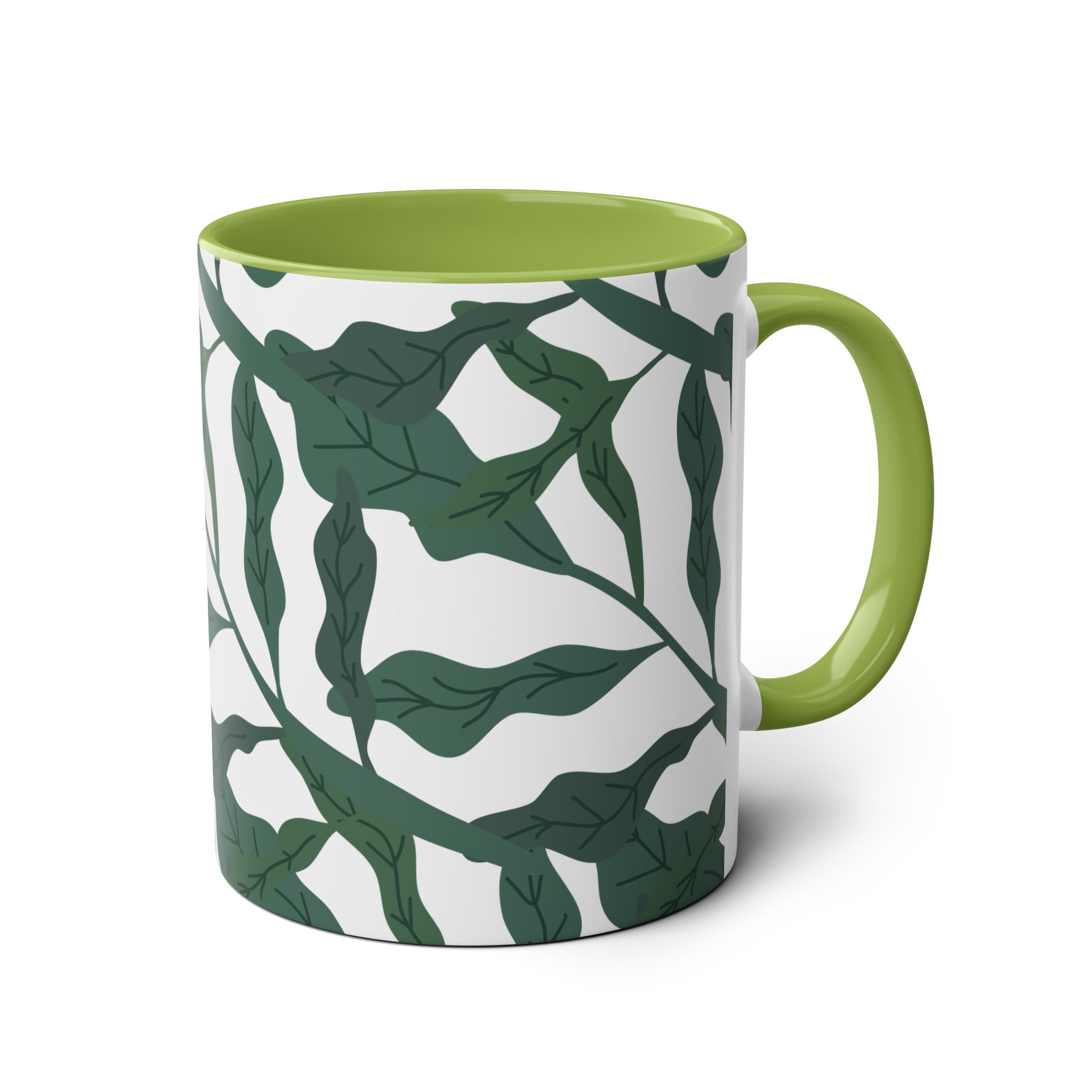Leaf pattern ceramic cup