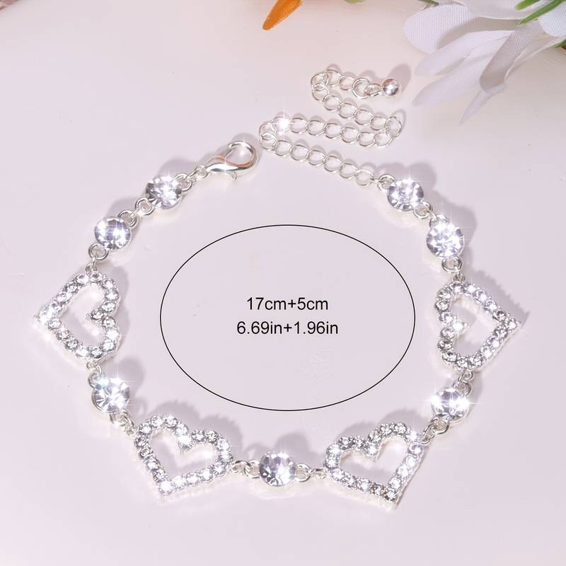 Heart shaped crystal bracelet