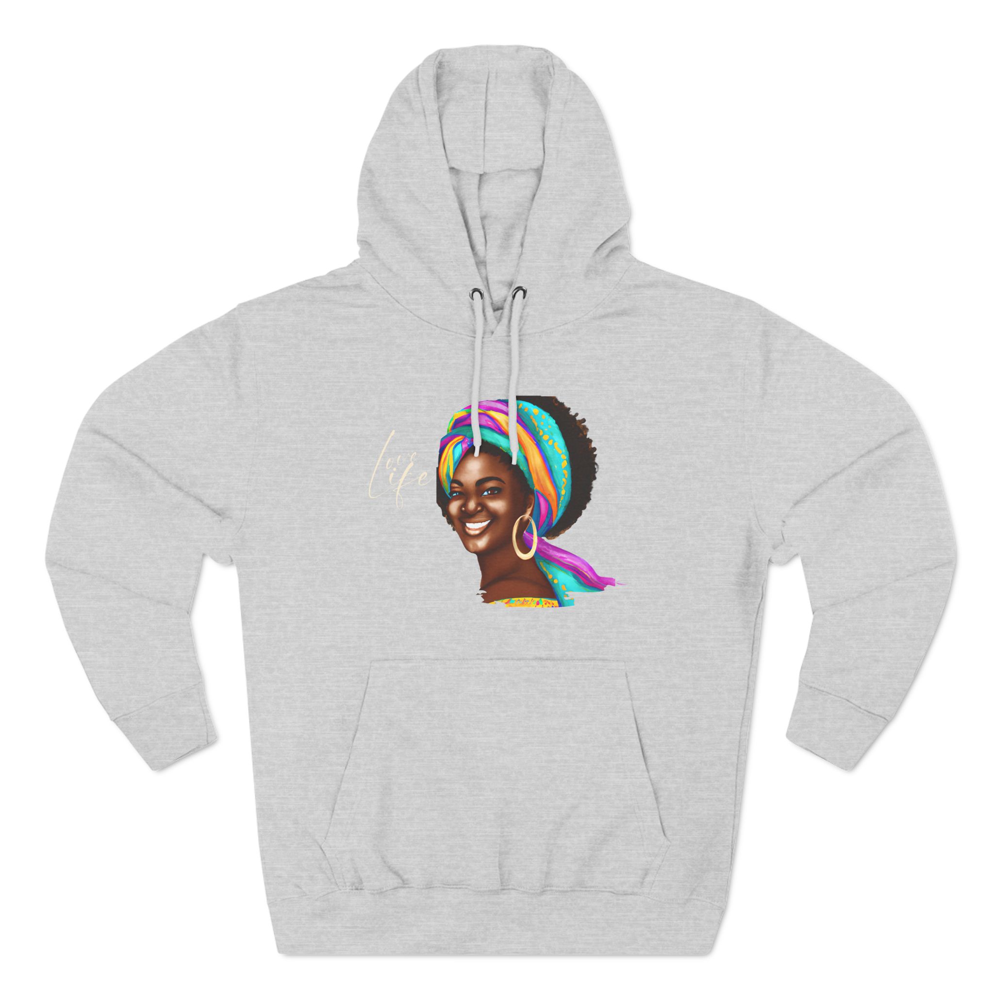 White Hoodie with Colorful Portrait