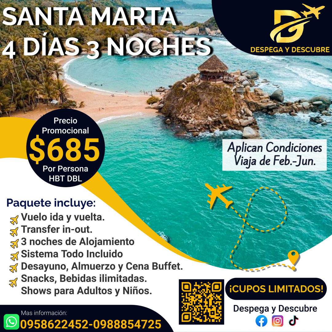Santa Marta 4 Días 3 Noches