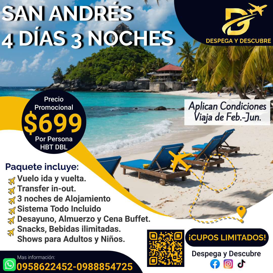 San Andrés 4 Días 3 Noches