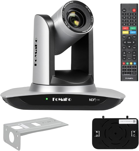 FoMaKo NDI Camera AI Auto Tracking HDMI PTZ Camera 20x Optical Zoom IP USB3.0 HDMI PTZ Camera for Church Services Worship Education, PoE 1080P60 FMK20UH NDI
