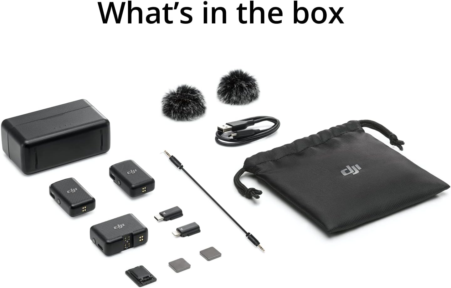 DJI Mic (2 TX + 1 RX + Charging Case), Wireless Lavalier Microphone
