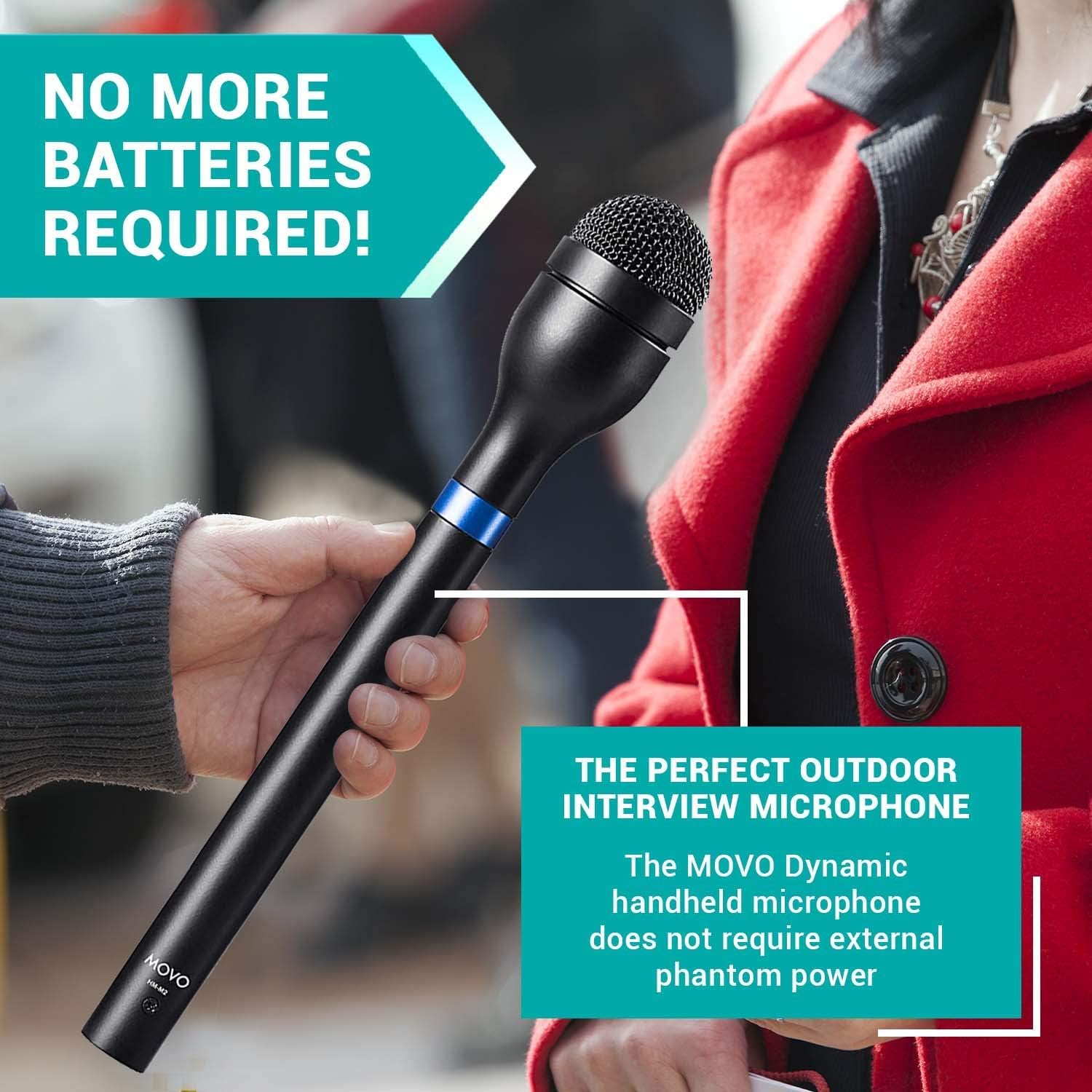 Movo HM-M2 Dynamic Omnidirectional Handheld Interview Microphone