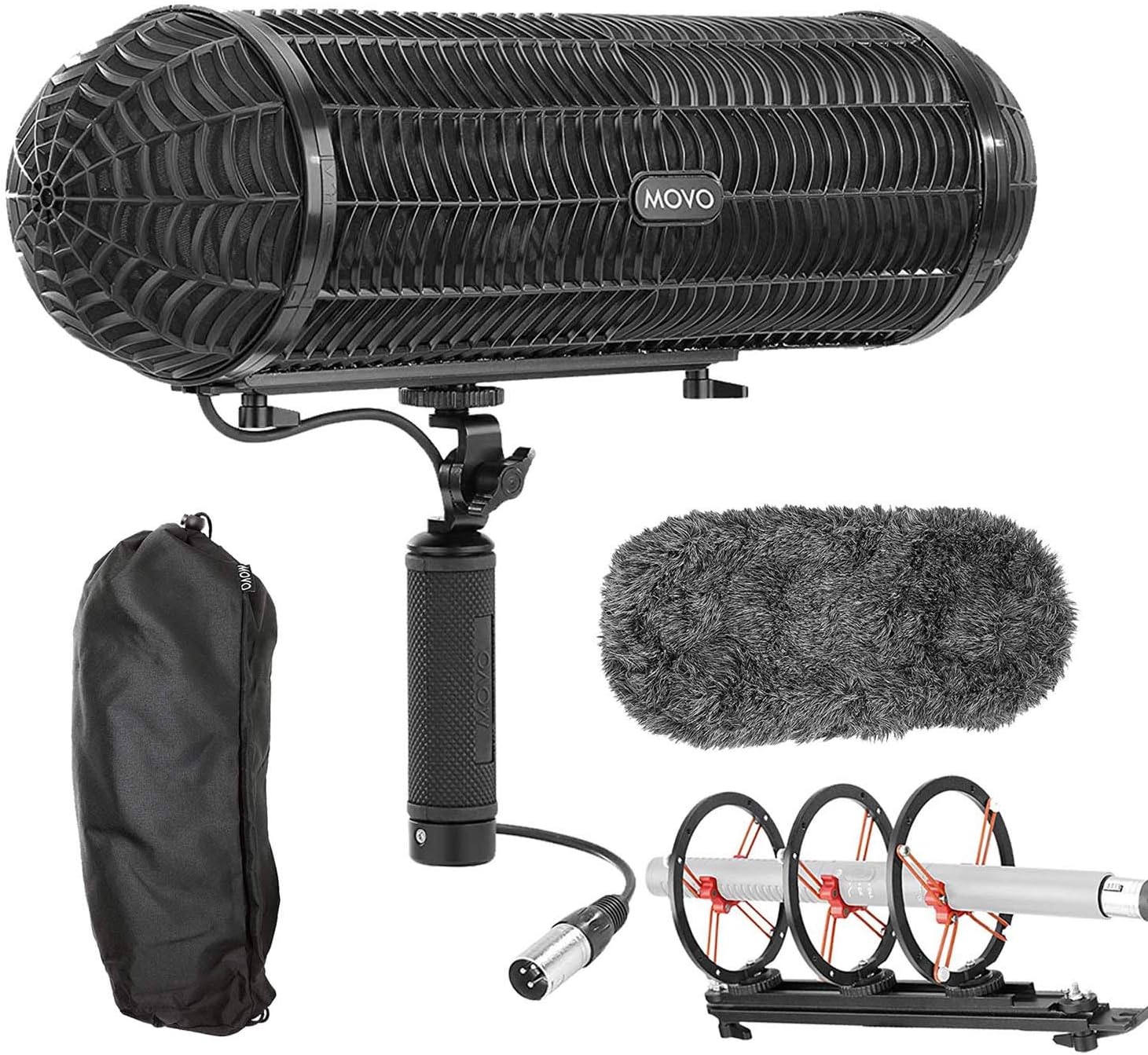Movo BWS1000 Blimp Wind & Vibration Protection System for Shotgun Microphones