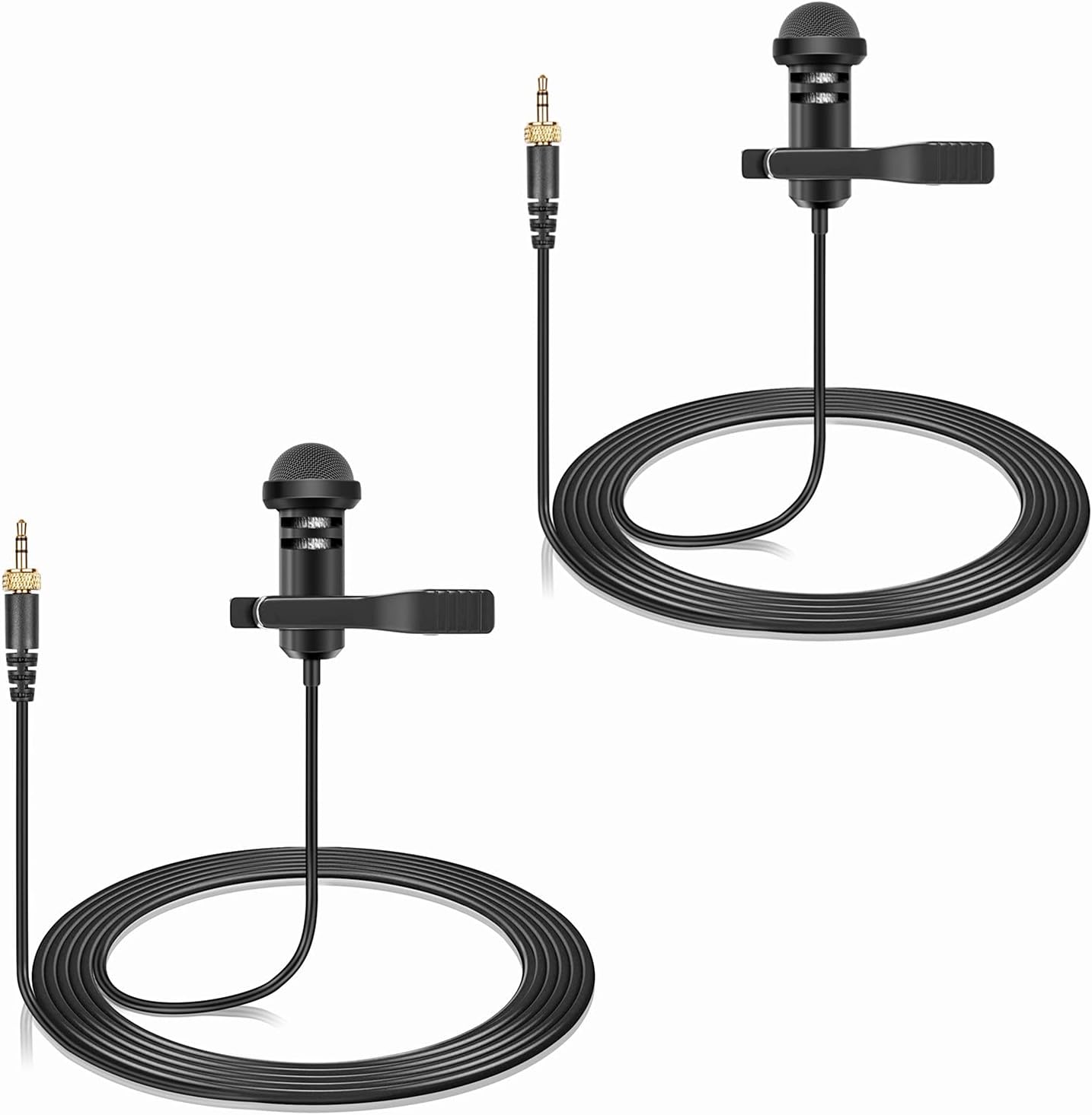 2-Pack Lavalier Lapel Microphone Compatible with Sennheiser Wireless System