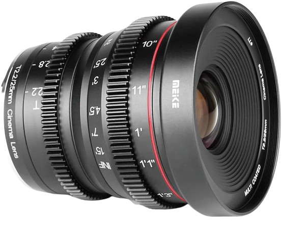 Meike 25mm T2.2 Manual Focus Prime Mini Cinema Lens for Micro Four Thirds MFT M43 Mount Cameras
