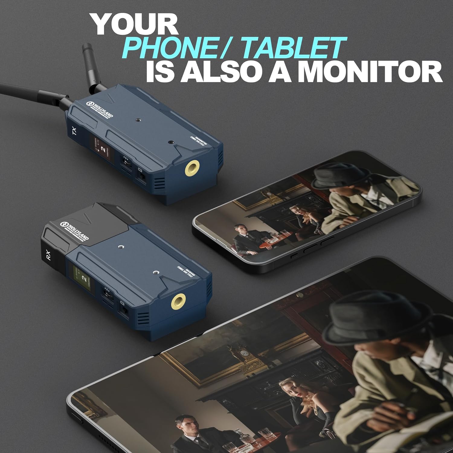 Hollyland Mars 300 PRO [Official] HDMI Loopout Wireless Video Transmitter and Receiver with 0.08S Low Latency, for Videographer Photographer Filmmaker Cinematographer(Enhanced)