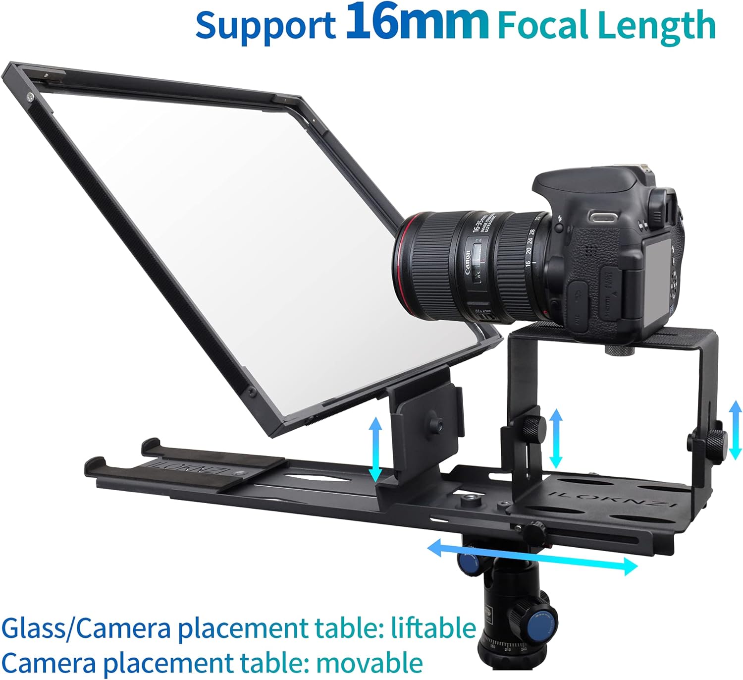 ILOKNZI 16 inch Large Liftable Teleprompter with Remote