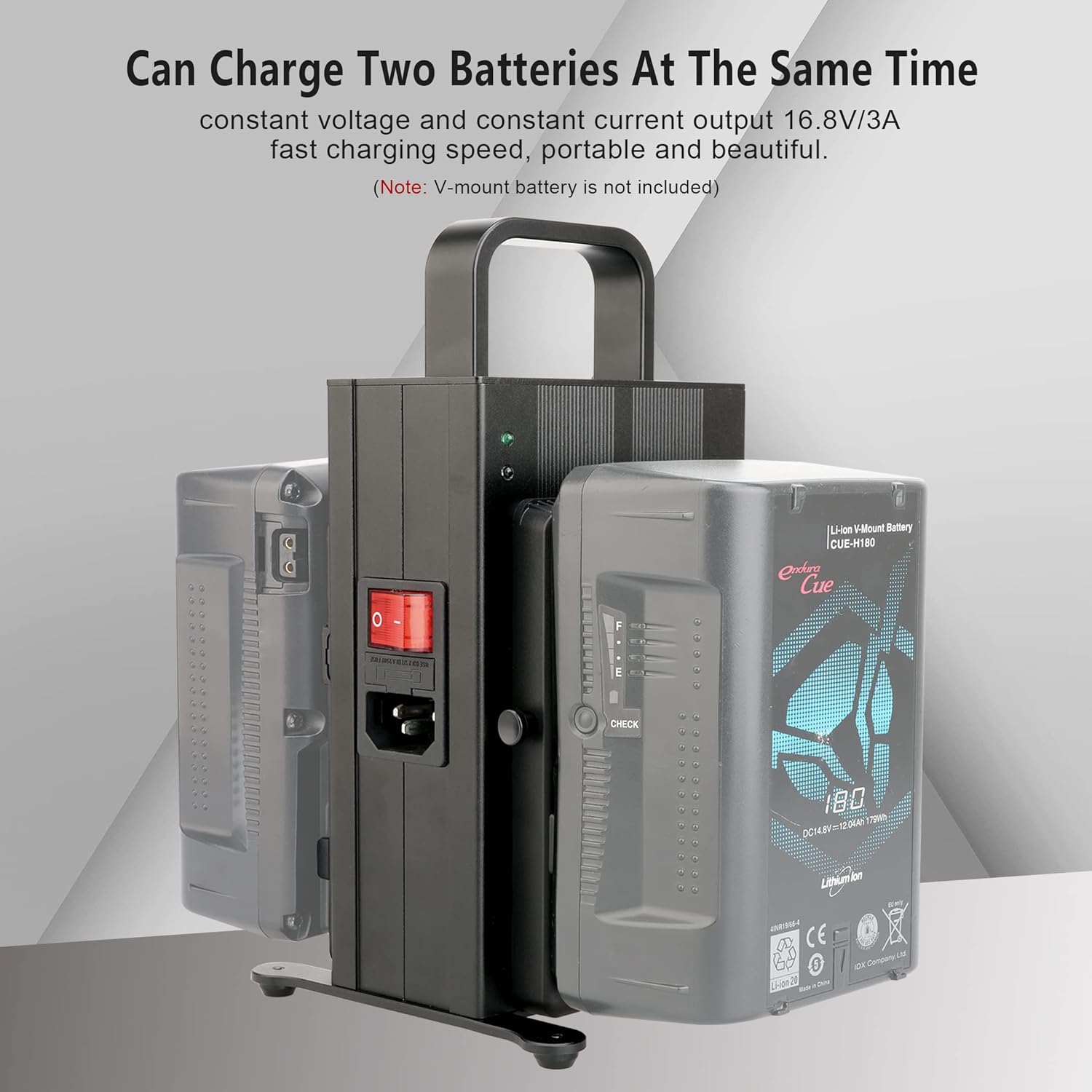 KOERTACOO 16.8V/3A Dual Channel V-Mount/V-Lock Battery Fast Charger, Compatible with All V-Mount Batteries and V-Mount Brick On The Market.