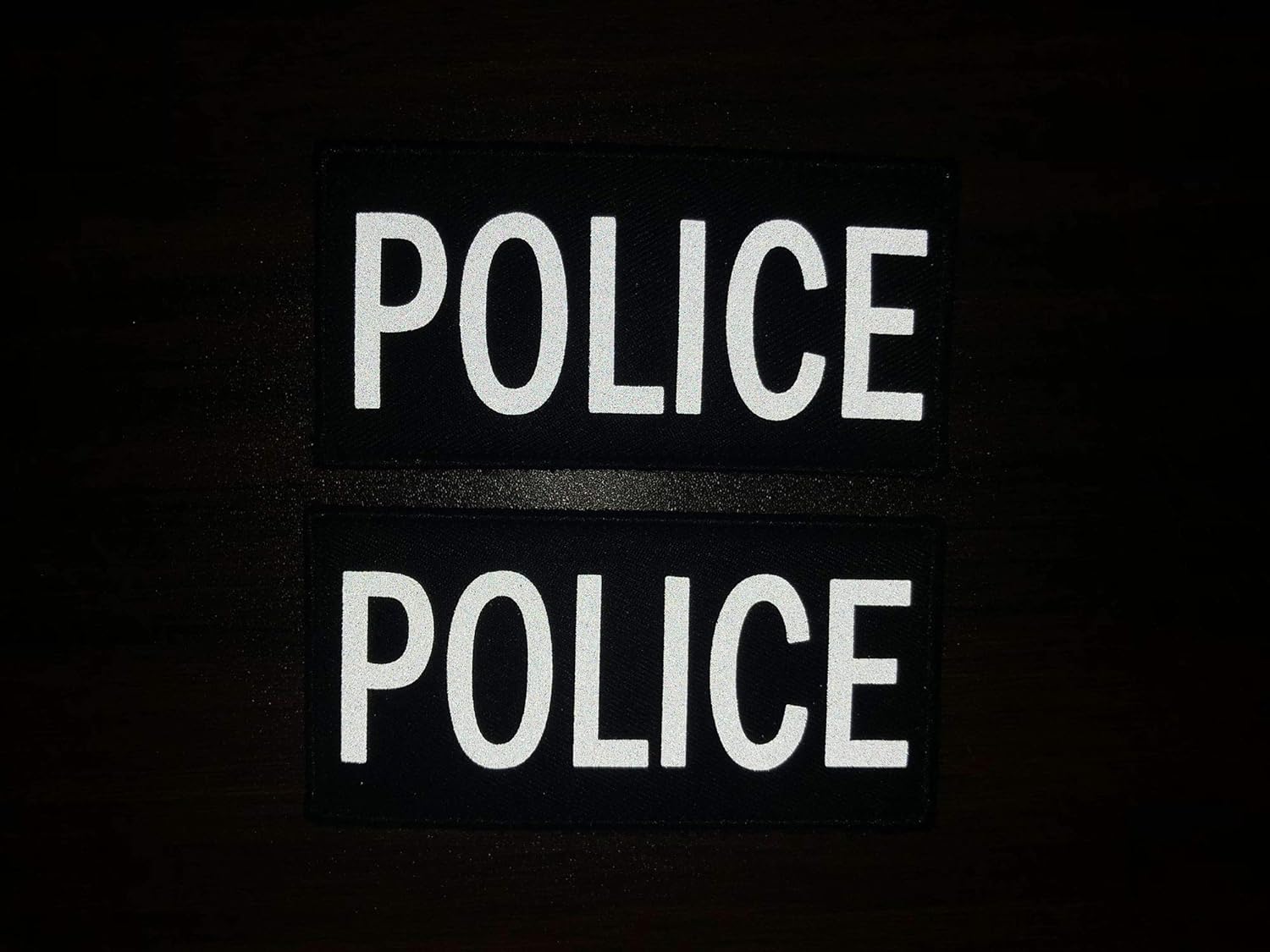 SUVIYA 4x2 Inch Reflective Police Patch with Hook and Loop (2 Pack) (Gray)