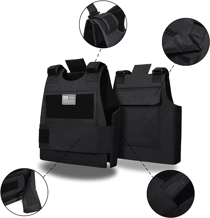 Vereisse Tactical Vest Outdoor , Adjustable Training Protective Vest, Suitable for Light Outdoor Gilet Equipment, S-XXL