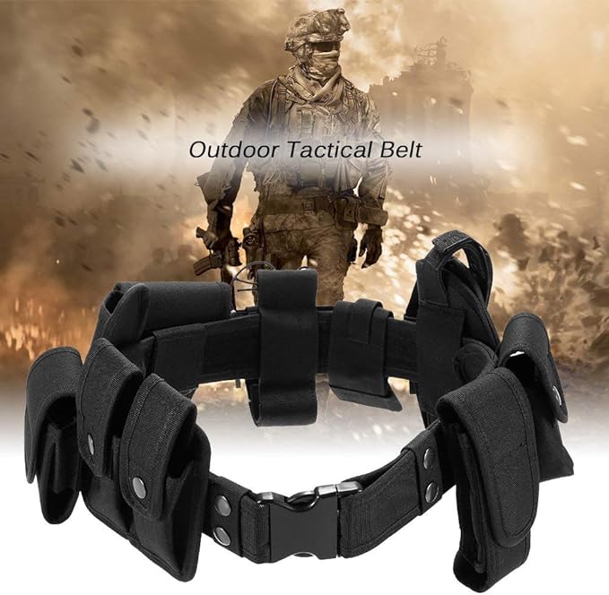Fbest Modular Tactical Belt Duty Belt Police Security Law Enforcement Military Duty Utility Belt with Pouches Holster Gear
