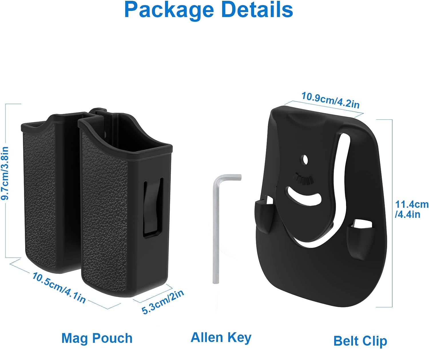  Universal Double Magazine Holder - Lightweight and Durable Double Magazine Pouch for 9mm/.40/.357/.380 Calibers, Adjustable Mag Pouch for Glock, Taurus,...