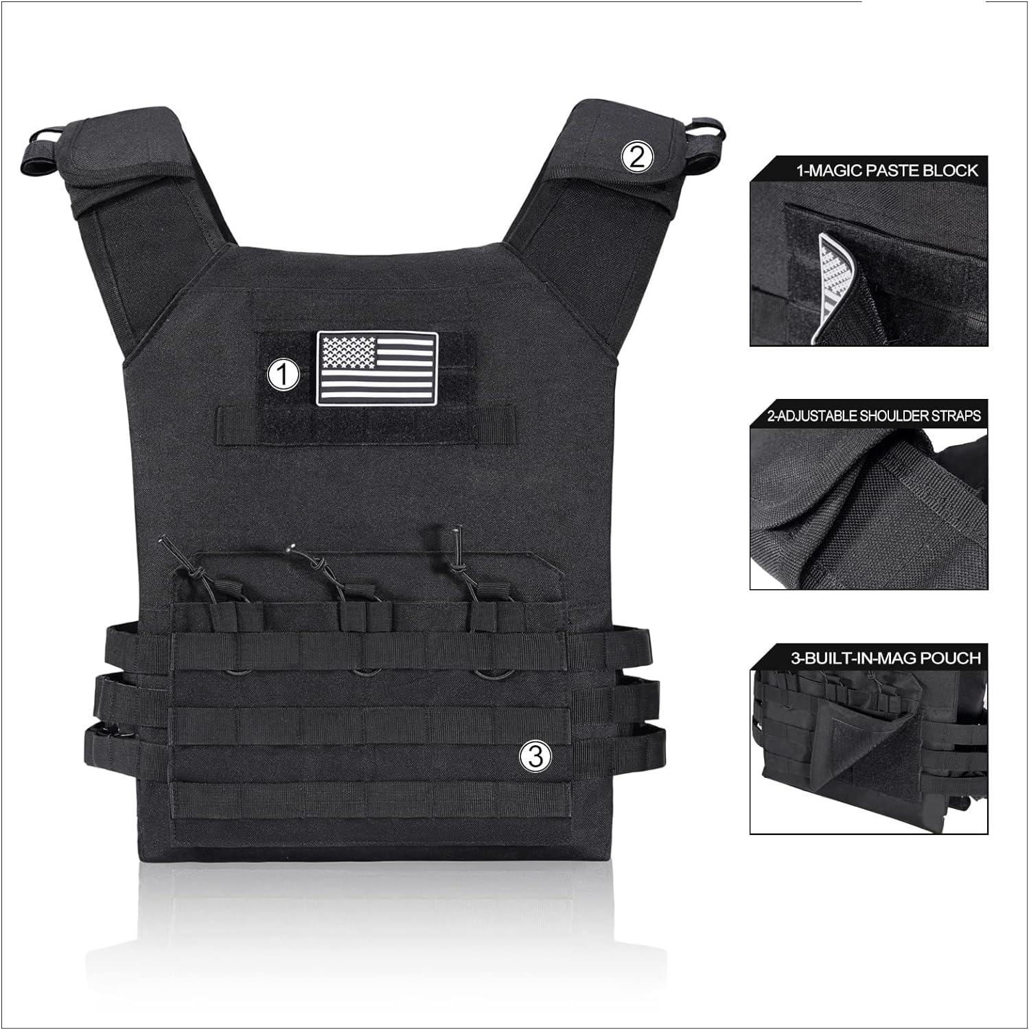 TACWINGS Outdoor Tactical Vest,Ultra-Light Breathable Adjustable Lightweight Airsoft Vest for Outdoor Paintball Training