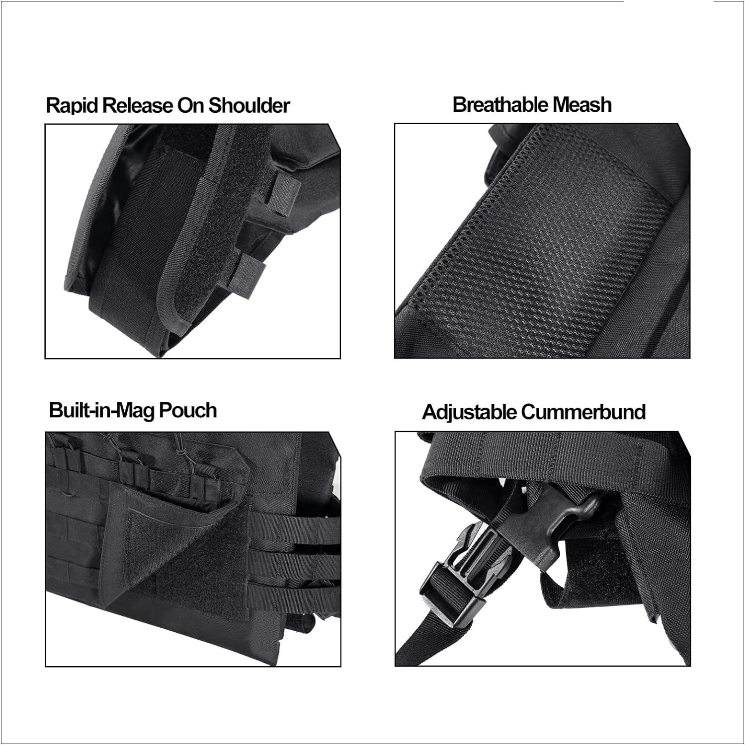 TACWINGS Outdoor Tactical Vest,Ultra-Light Breathable Adjustable Lightweight Airsoft Vest for Outdoor Paintball Training