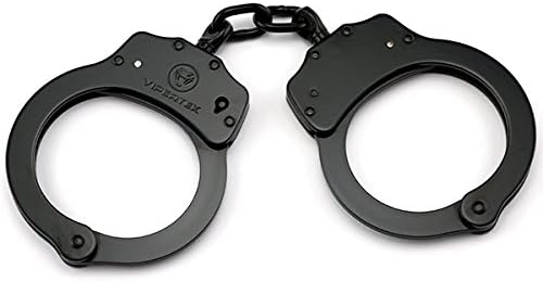 VIPERTEK Double Lock Steel Police Edition Professional Grade Handcuffs (Black)