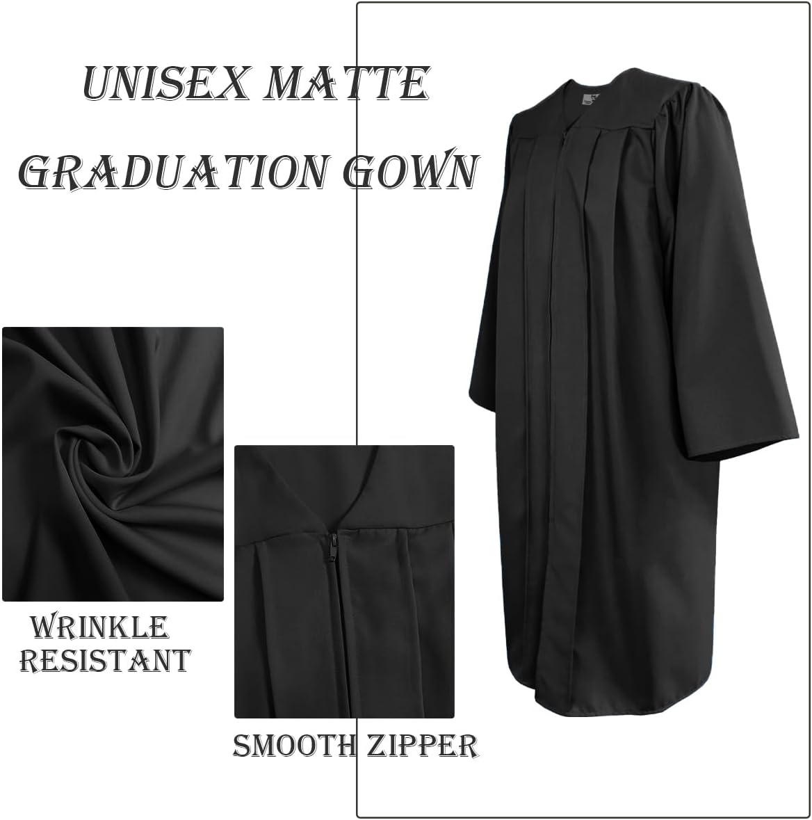 Happy Secret Matte Choir Robe for Church Judge Robe Baptism Costumes Graduation Gown Pulpit Robe and Pastor Robes