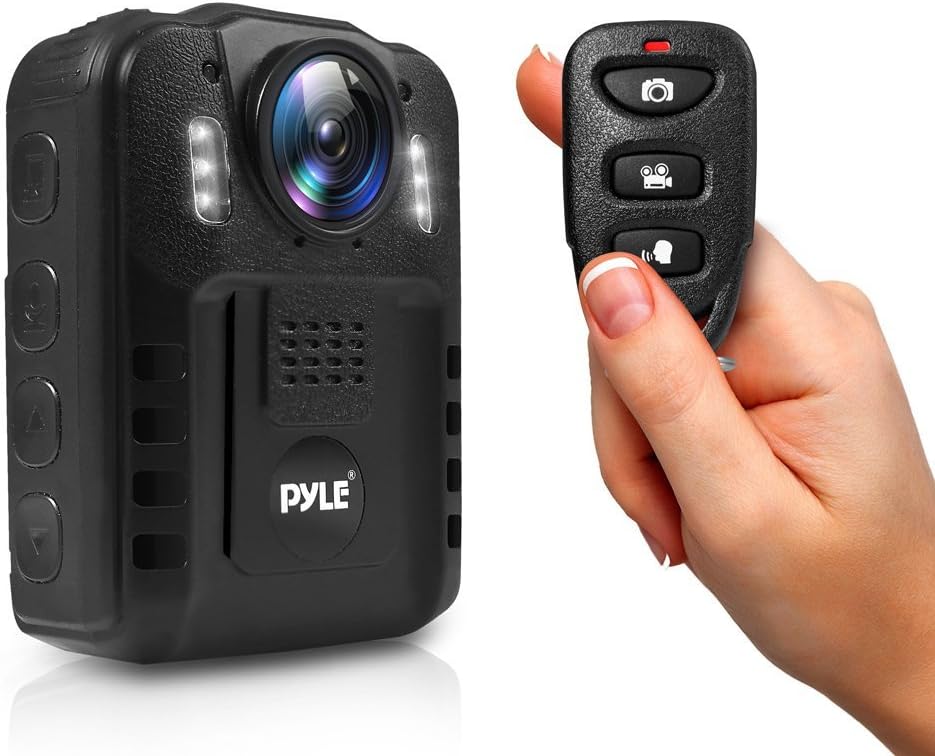 Pyle Premium Portable Body Camera - Wireless Wearable Camera, Person Worn Camera, Compact & Portable HD Body Camera, IR Night Vision, Built-in...
