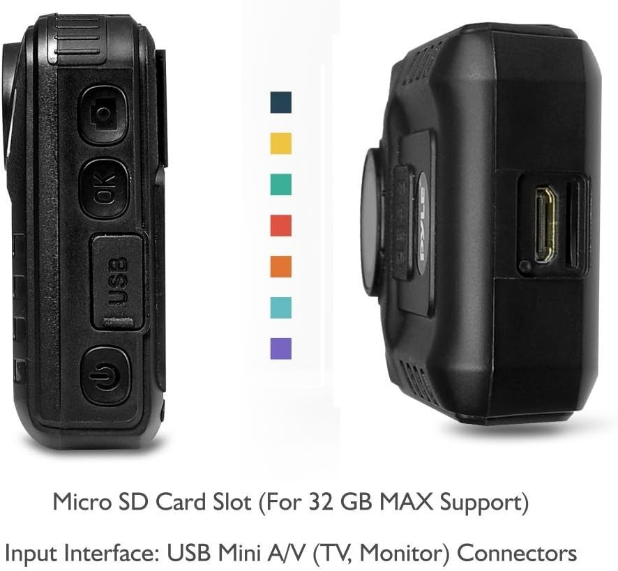  Pyle Premium Portable Body Camera - Wireless Wearable Camera, Person Worn Camera, Compact & Portable HD Body Camera, IR Night Vision, Built-in...