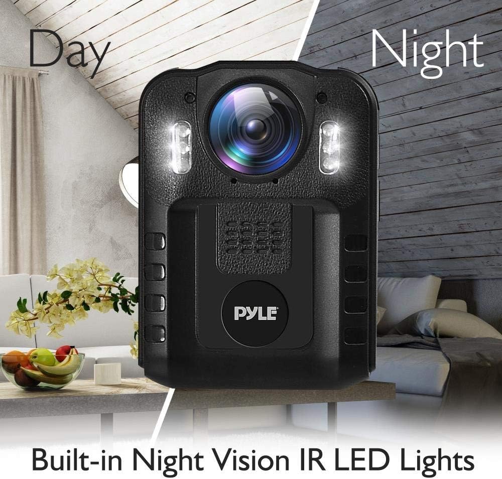  Pyle Premium Portable Body Camera - Wireless Wearable Camera, Person Worn Camera, Compact & Portable HD Body Camera, IR Night Vision, Built-in...