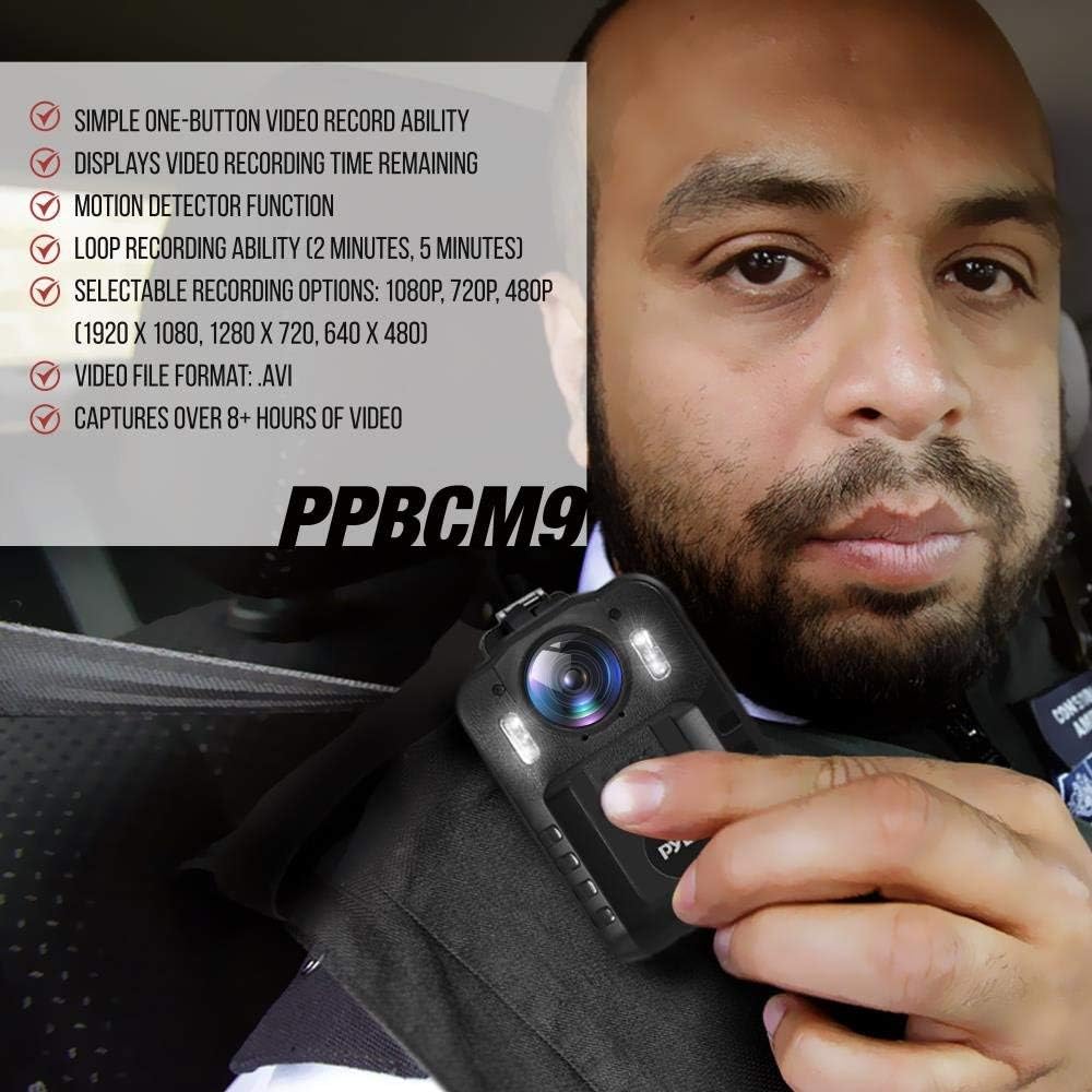  Pyle Premium Portable Body Camera - Wireless Wearable Camera, Person Worn Camera, Compact & Portable HD Body Camera, IR Night Vision, Built-in...