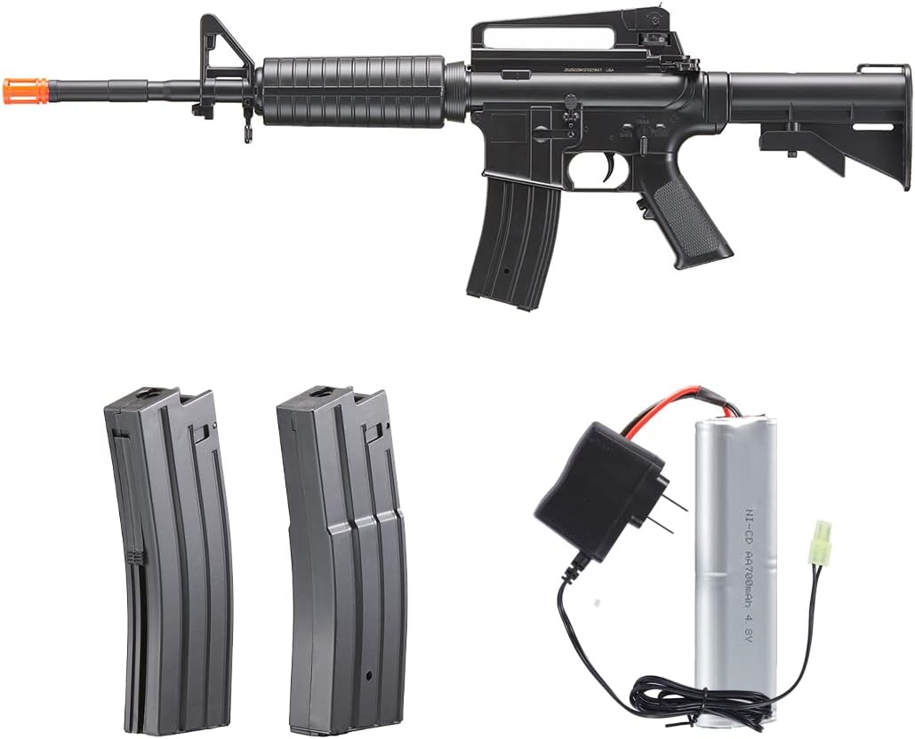 Airsoft Gun M4A1 Boys Automatic Electric AEG Airsoft Rifle with Two Airsoft Magazine (Battery Included)-WellFire