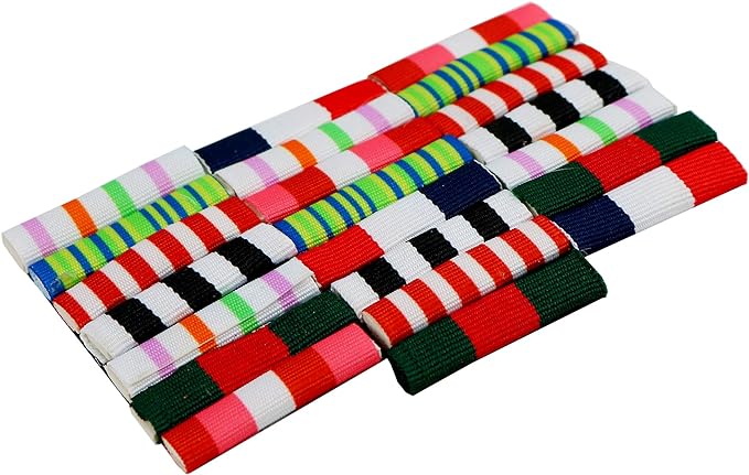 Skeleteen Military Combat Medal Ribbons - Pretend Army War Hero Costume Accessories Ribbon Medals Pins